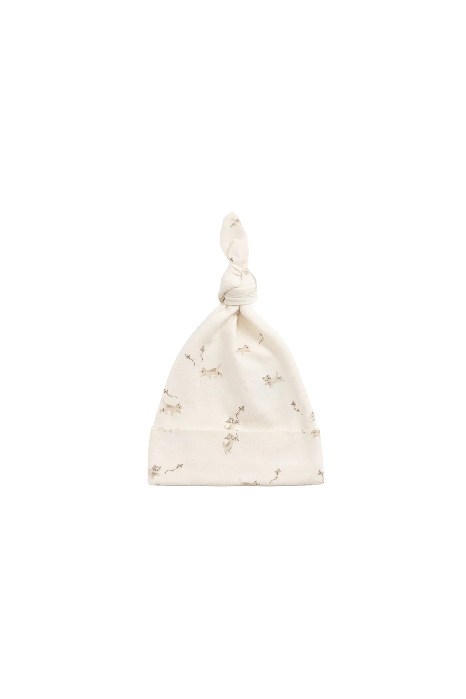 Organic Cotton Knot Beanie - Kitten and His Kites - Image 2