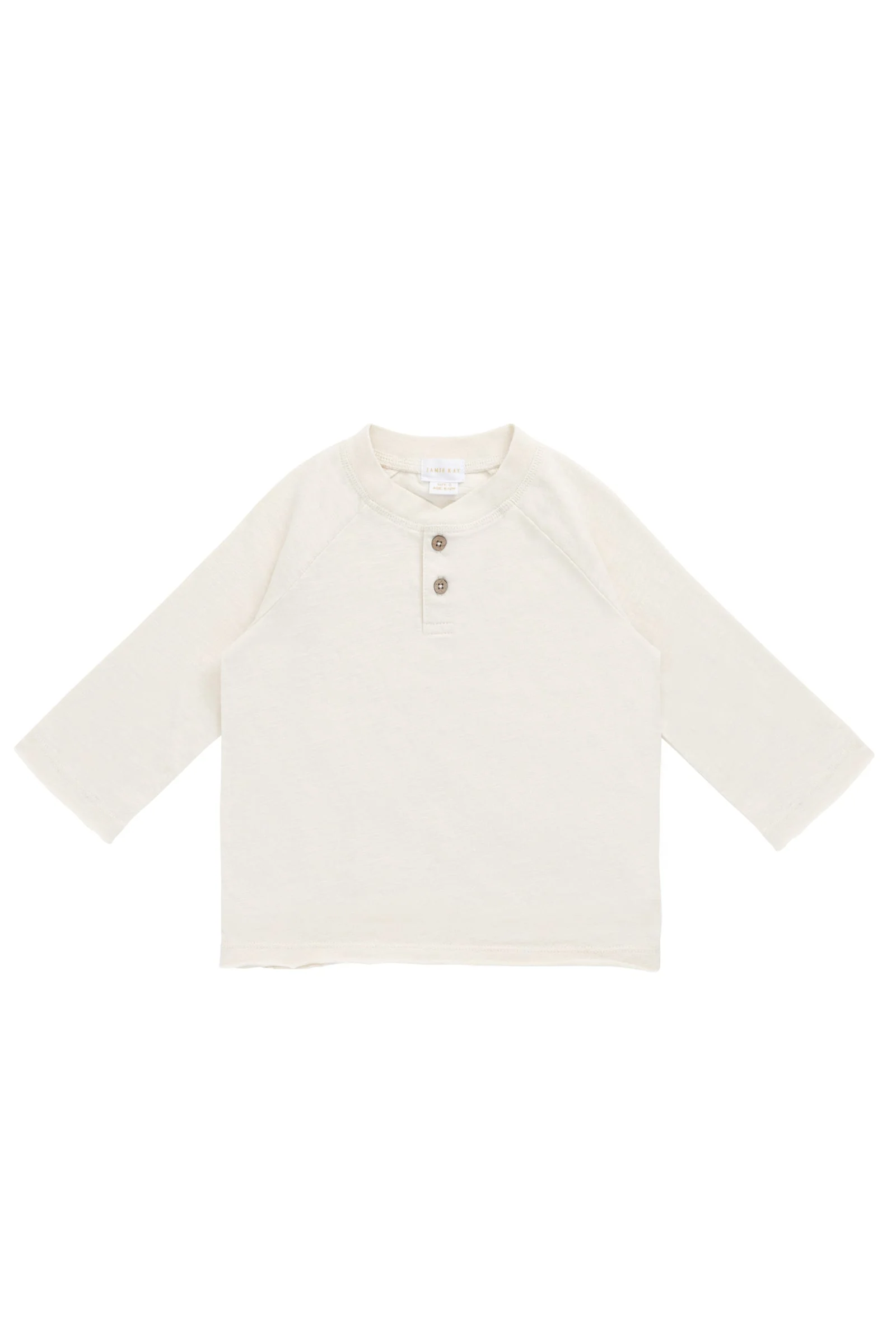 Organic Cotton Lewis Long Sleeve Tee - Parchment - Image 2