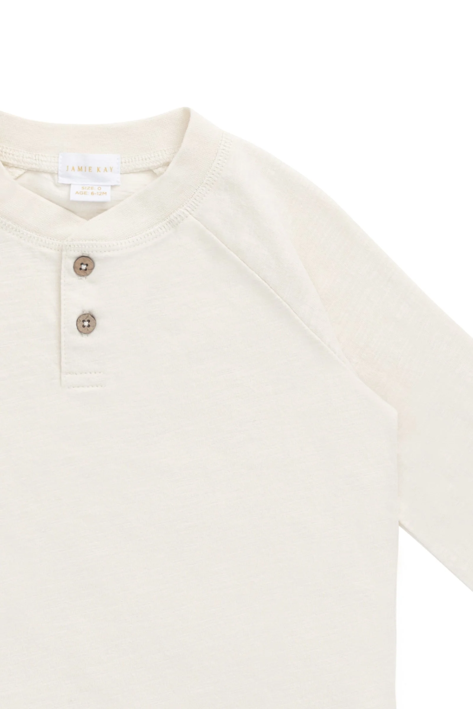 Organic Cotton Lewis Long Sleeve Tee - Parchment - Image 5