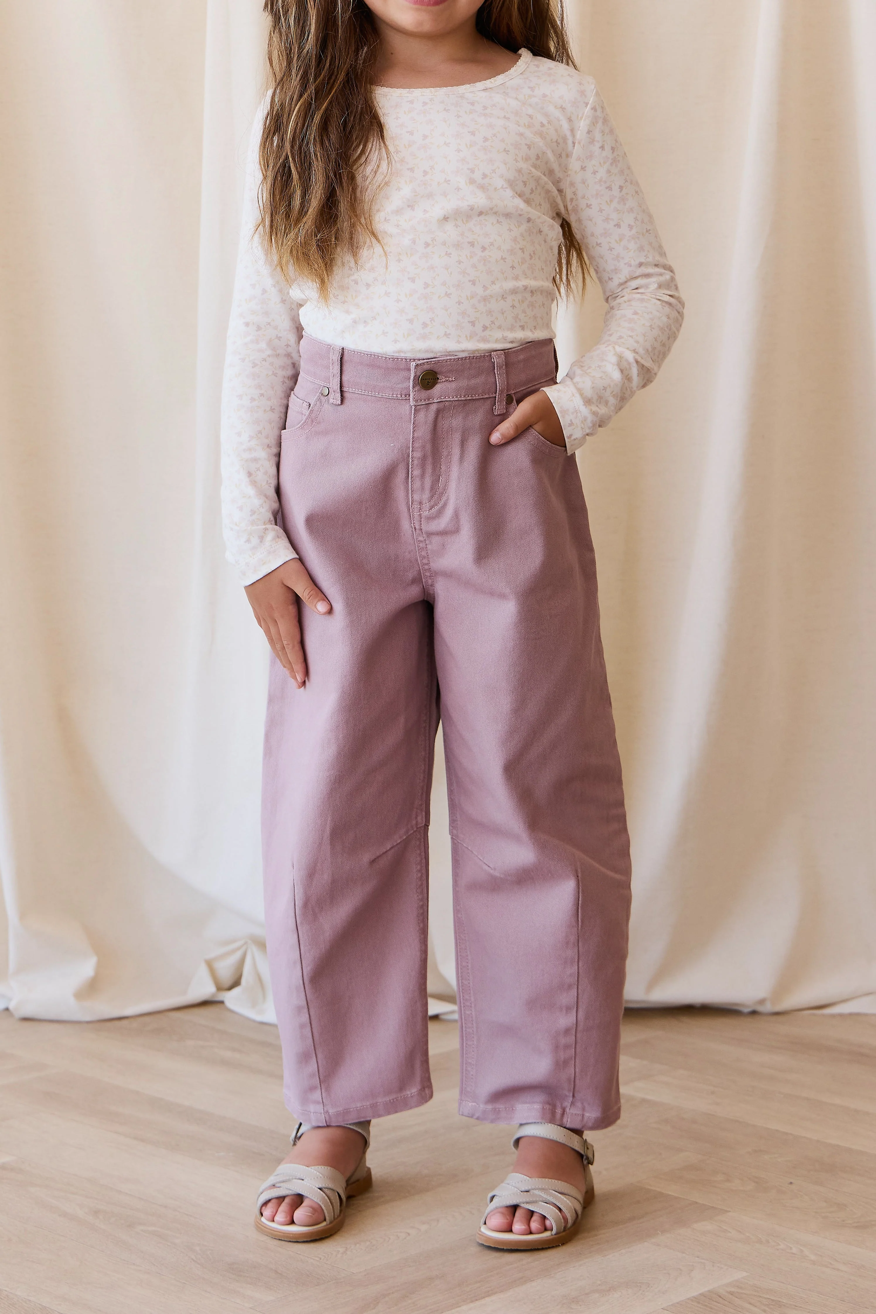 Organic Cotton Long Sleeve Top - Aries Mauve - Image 3