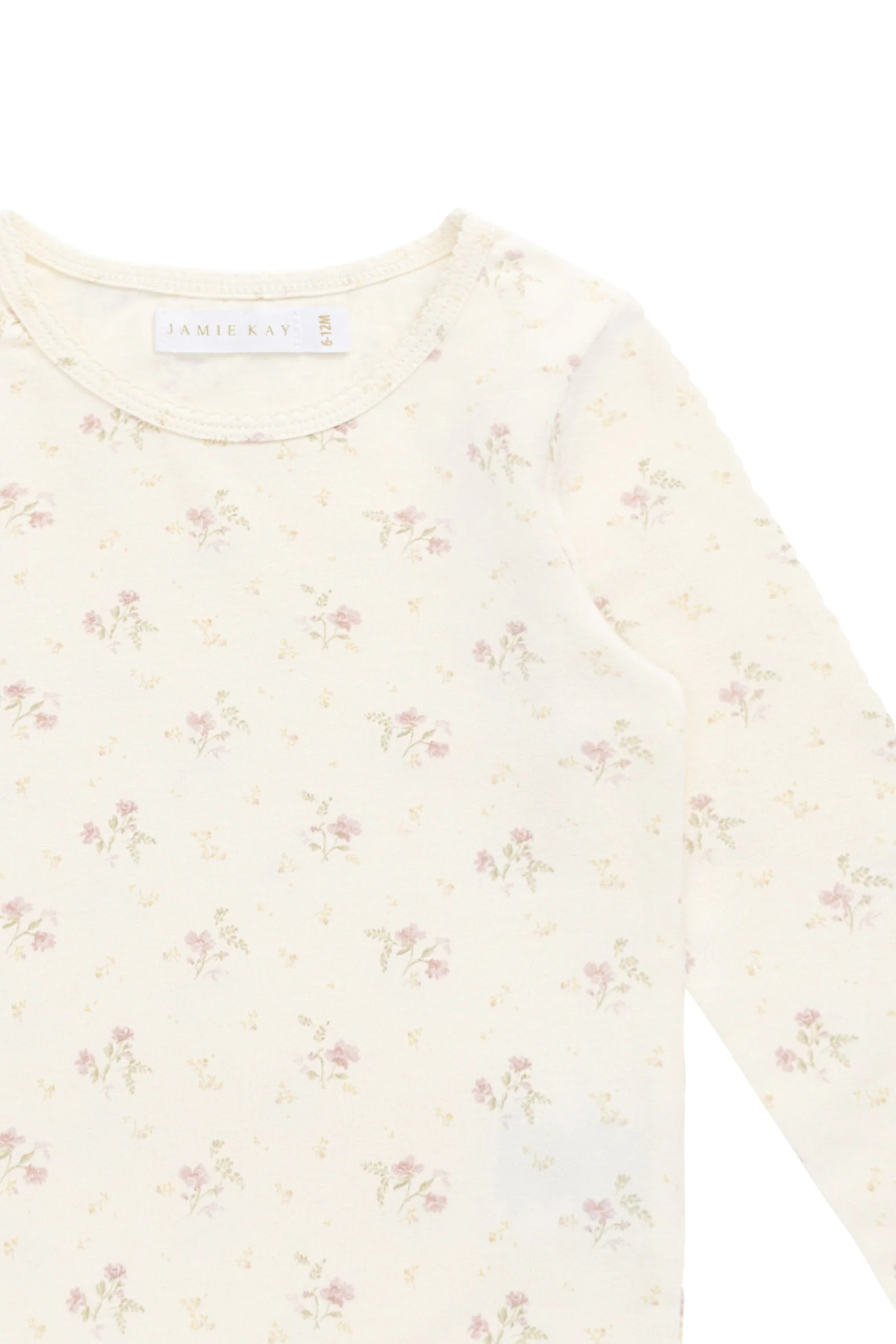 Organic Cotton Long Sleeve Top - Thelma Parchment - Image 4
