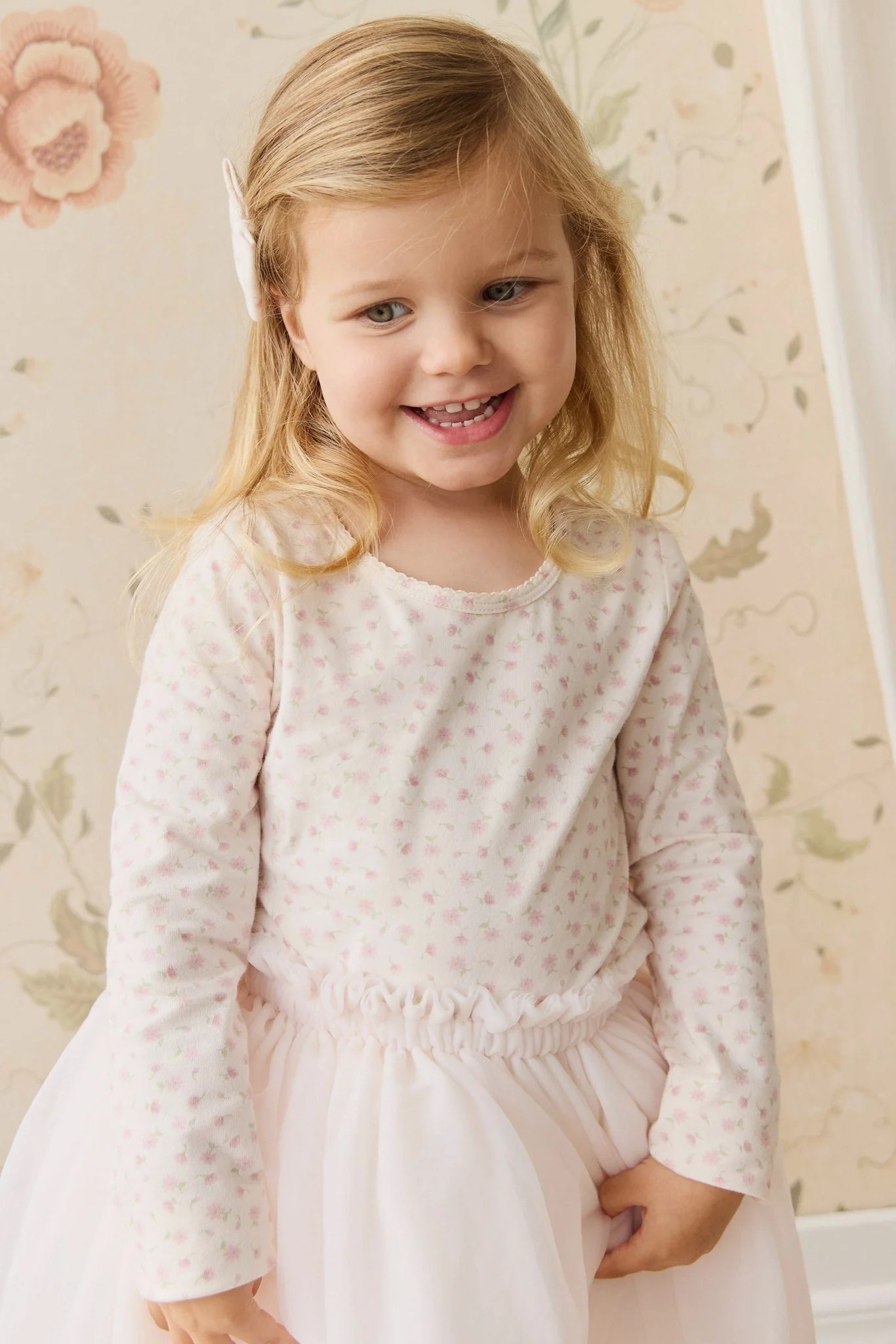 Organic Cotton Long Sleeve Top - Victoria Blush - Image 5