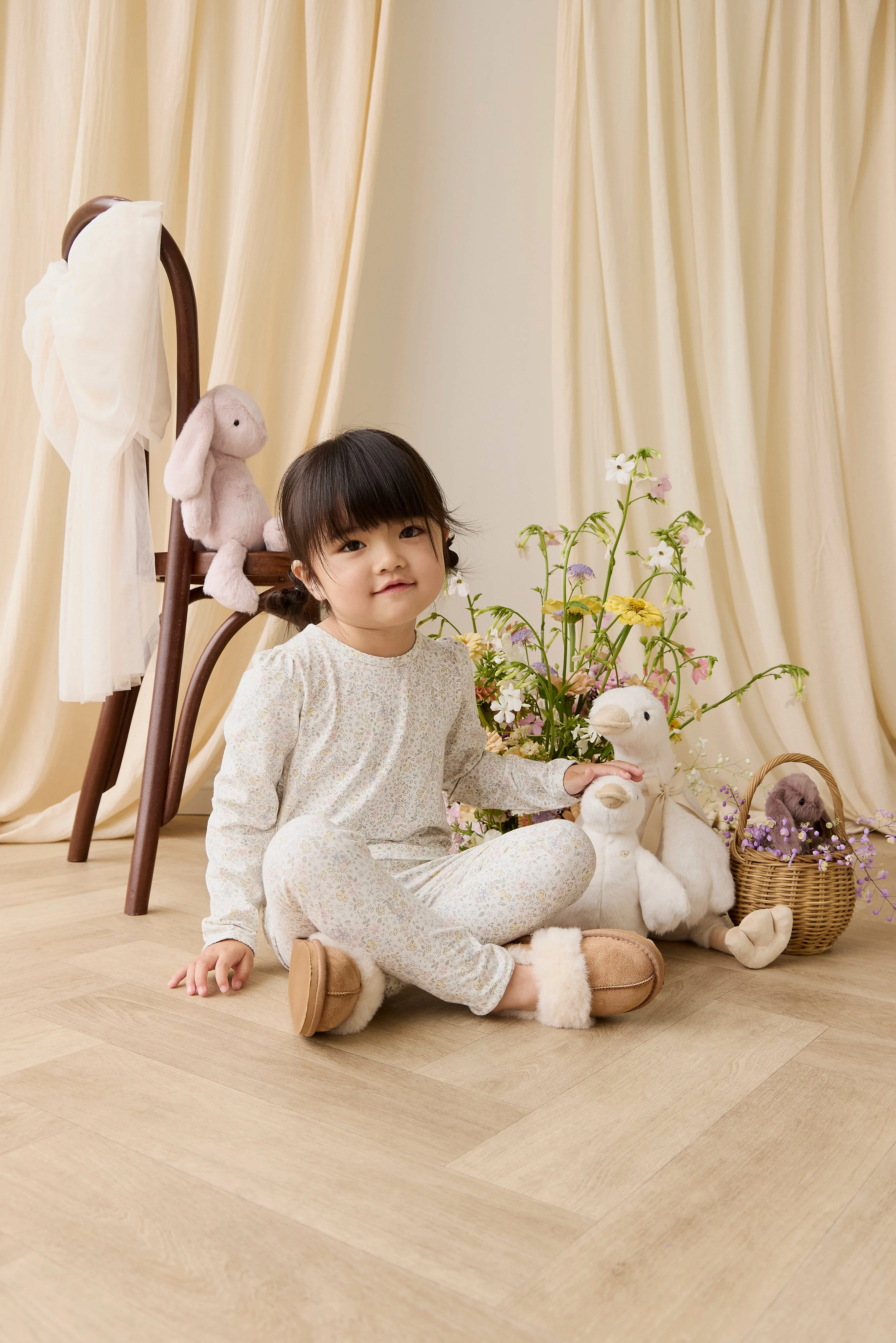 Organic Cotton Louisella Long Sleeve Pyjama Set-Cottage Garden - Image 6