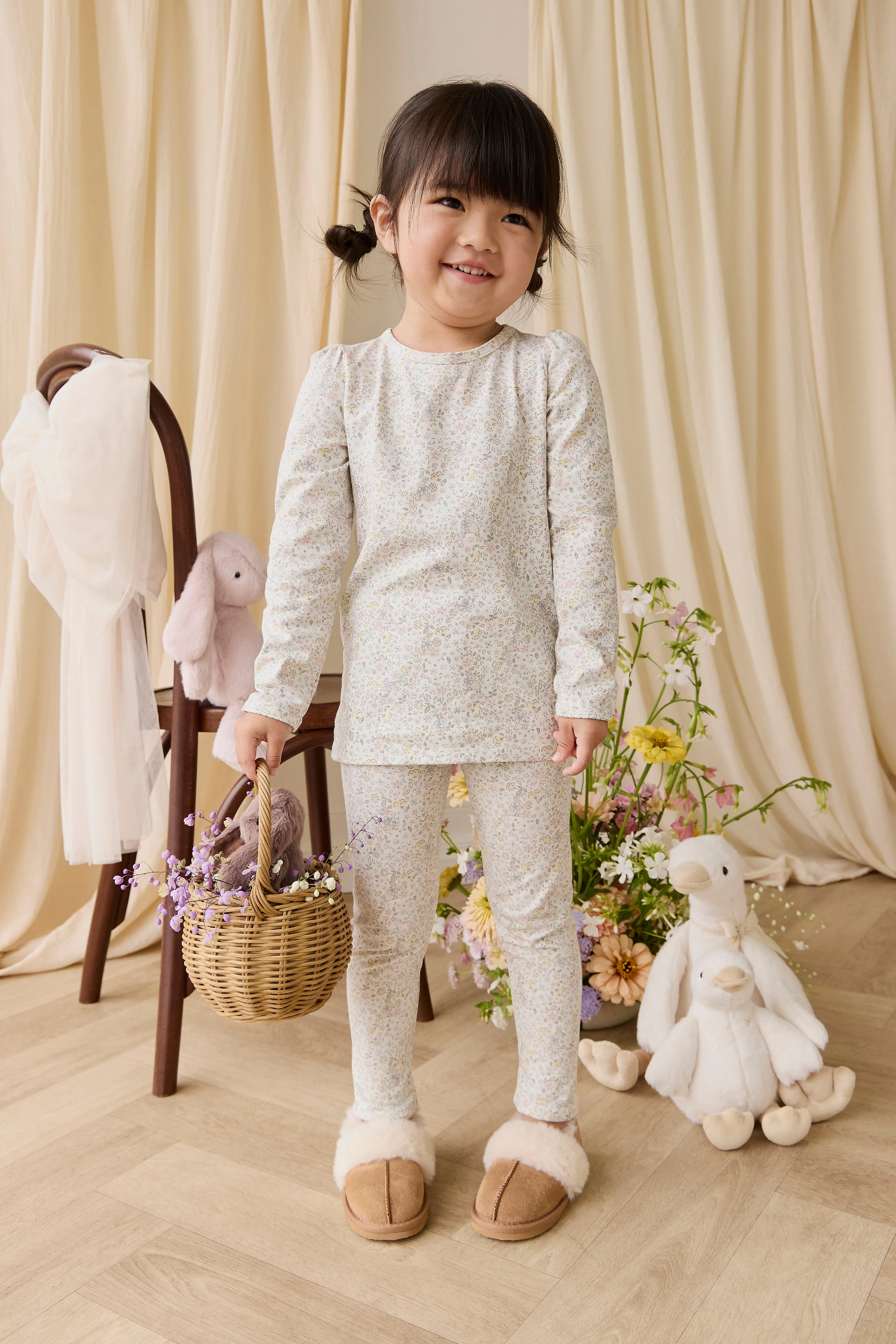 Organic Cotton Louisella Long Sleeve Pyjama Set-Cottage Garden - Image 7