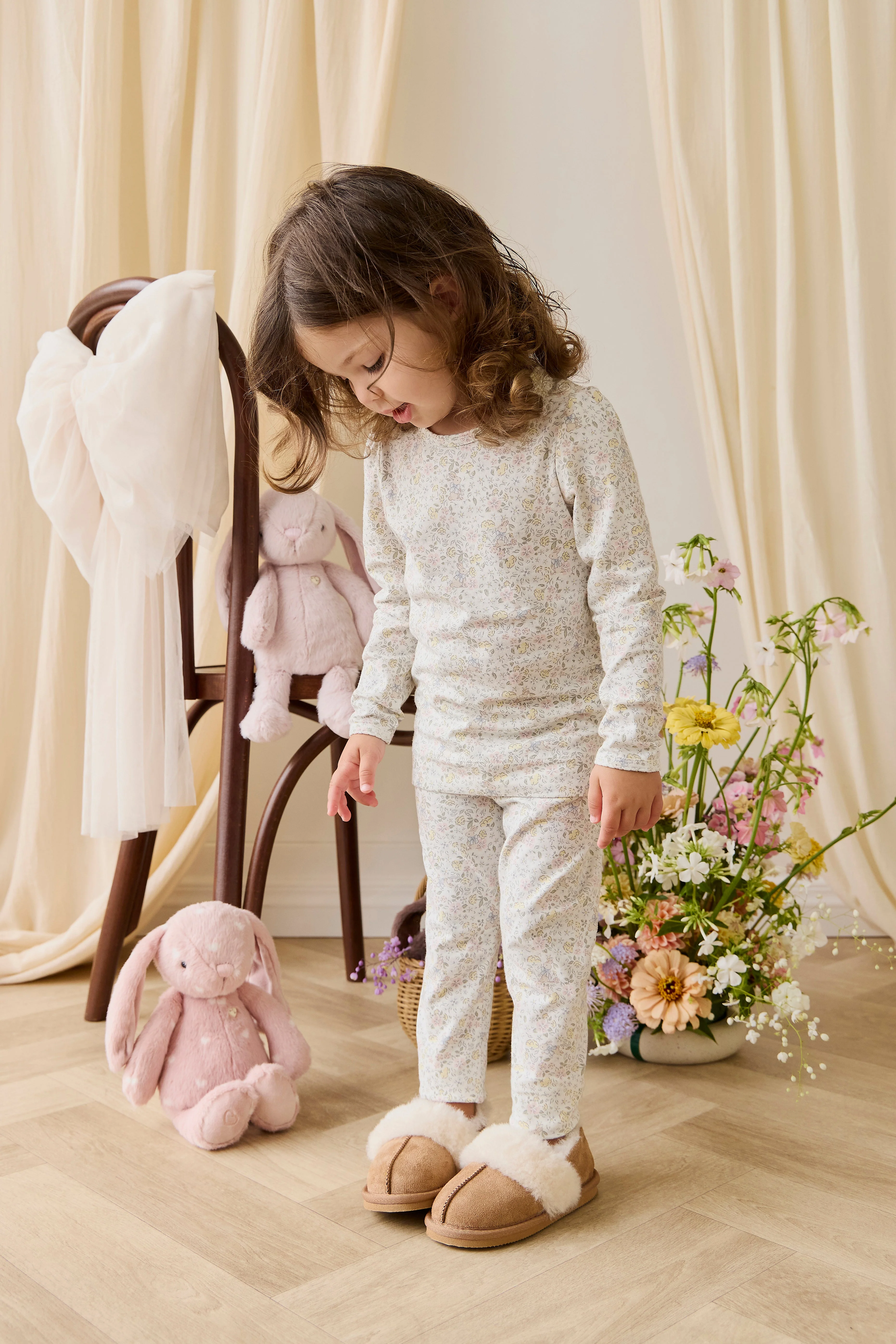 Organic Cotton Louisella Long Sleeve Pyjama Set-Cottage Garden - Image 9