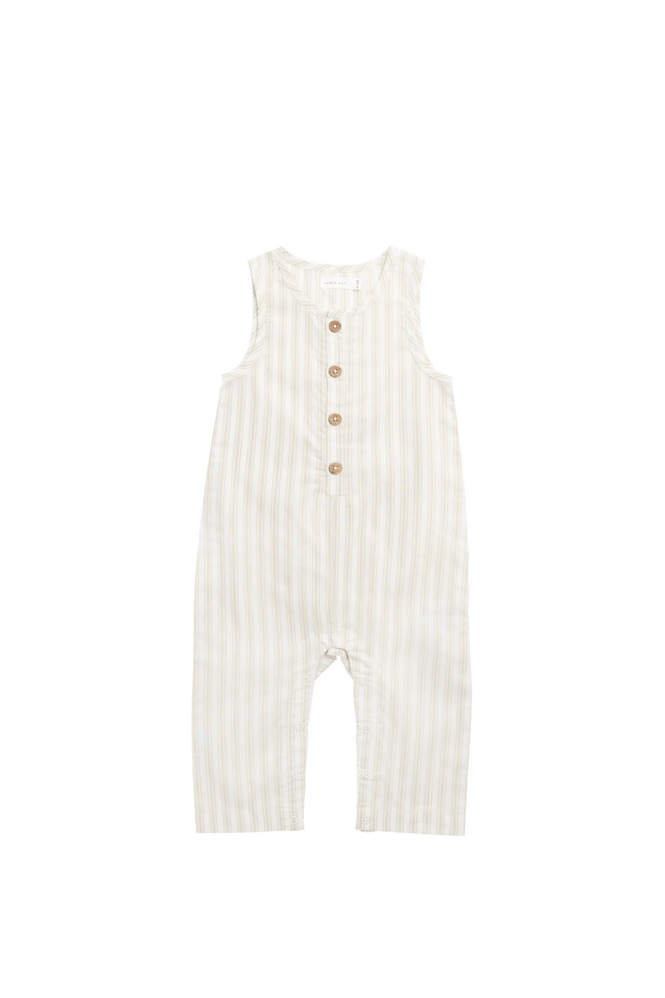 Organic Cotton Milo Jumpsuit - Variegated Stripe Foam - Image 2