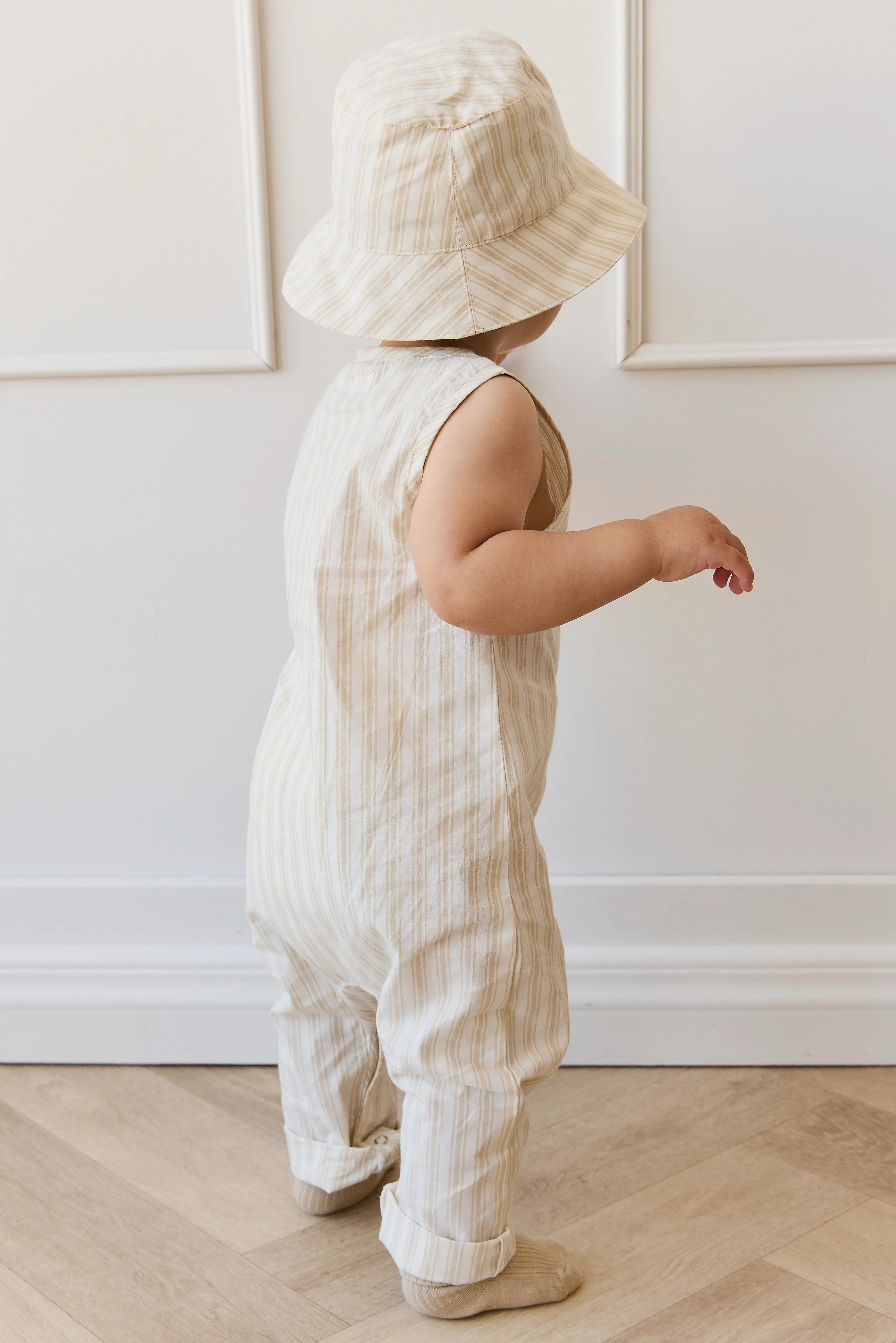 Organic Cotton Milo Jumpsuit - Variegated Stripe Foam - Image 4