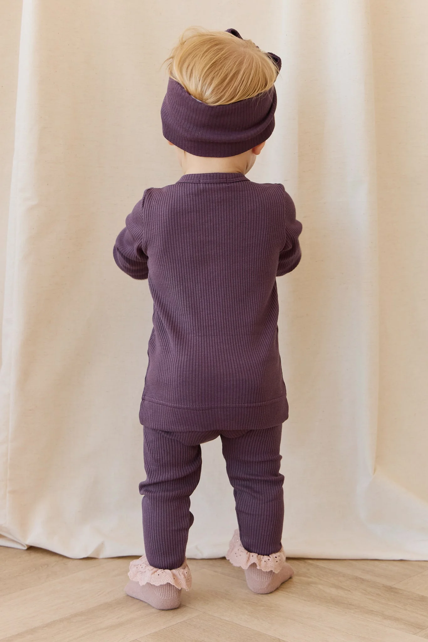 Organic Cotton Modal Cardigan - Blackberry - Image 3