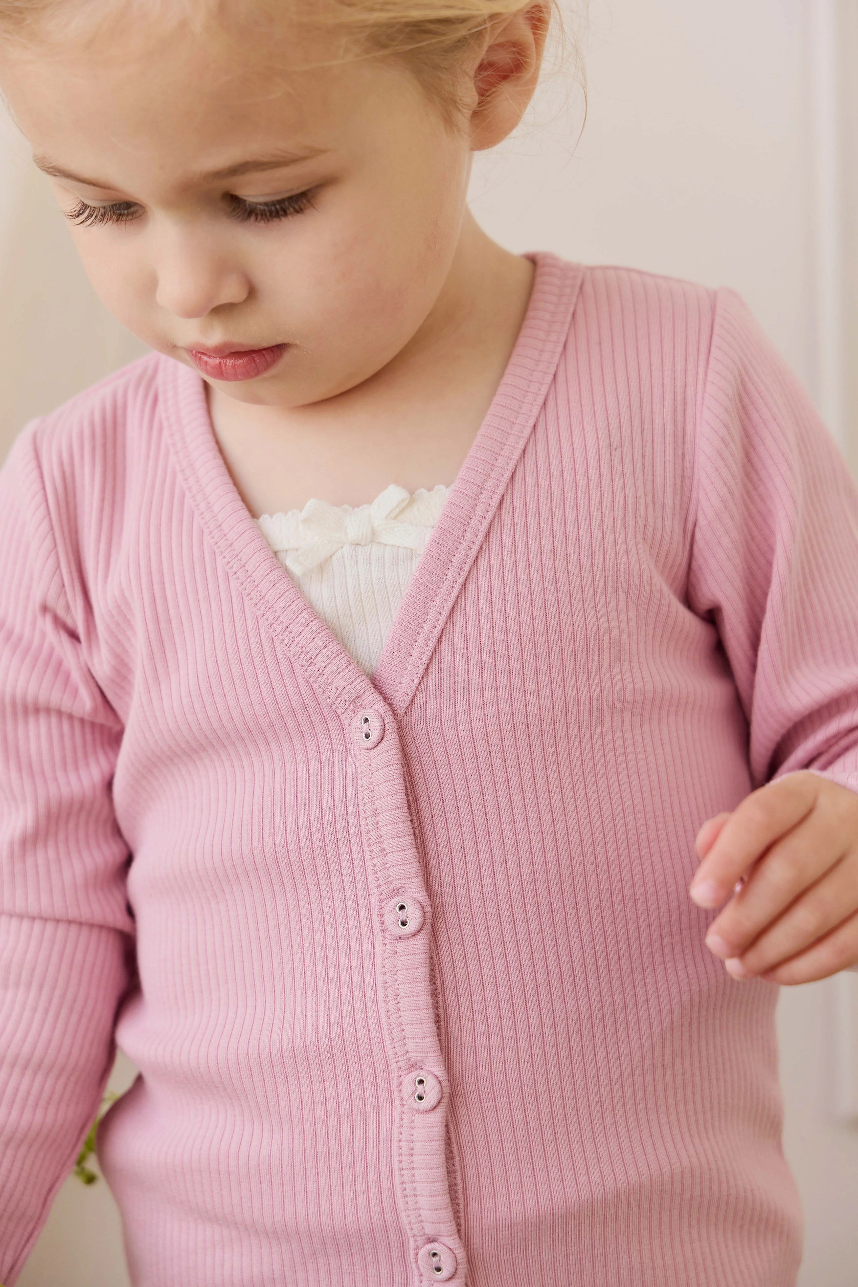 Organic Cotton Modal Cardigan - Vintage Violet - Image 5
