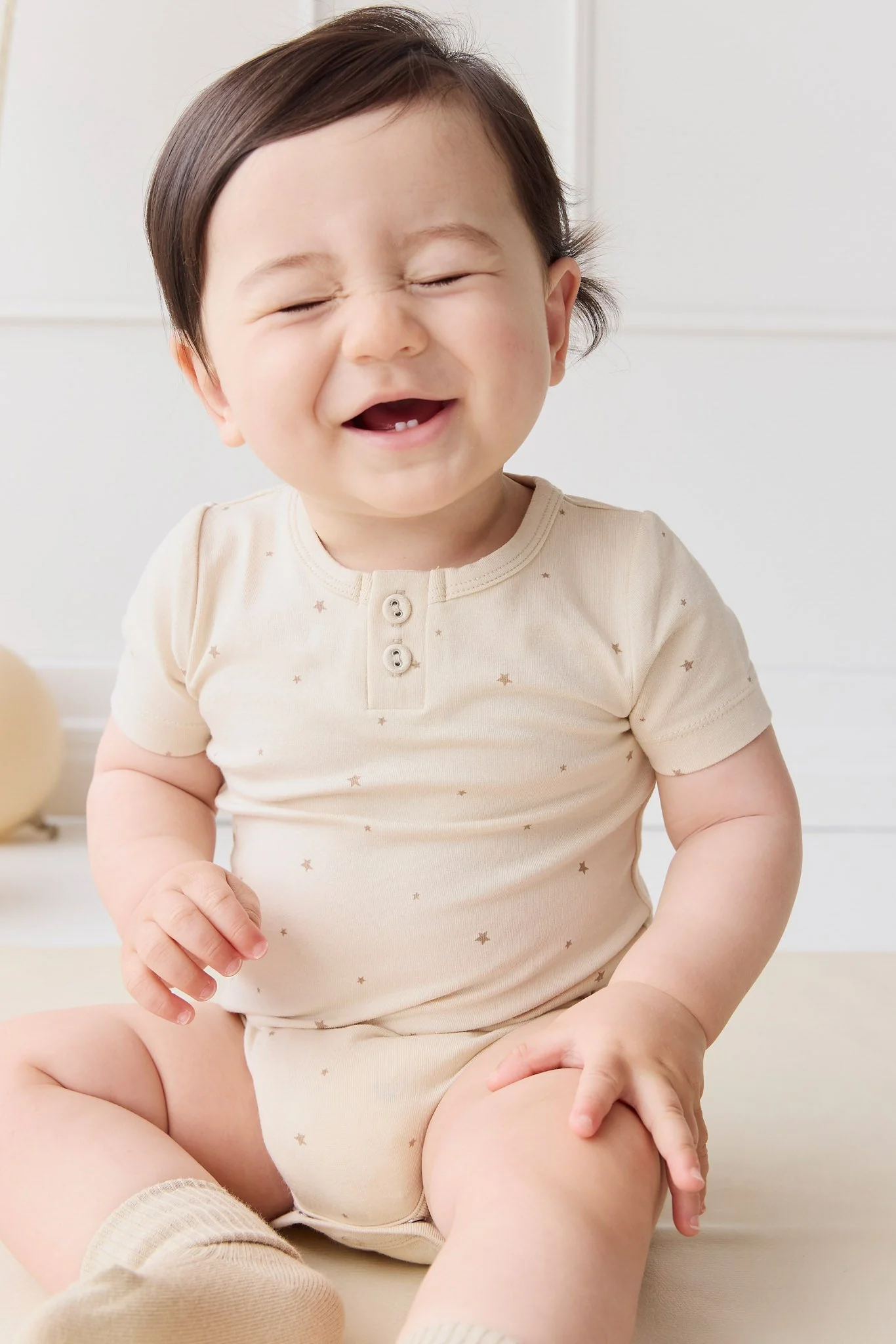 Organic Cotton Modal Darcy Tee Bodysuit - Milky Way Buff - Image 3