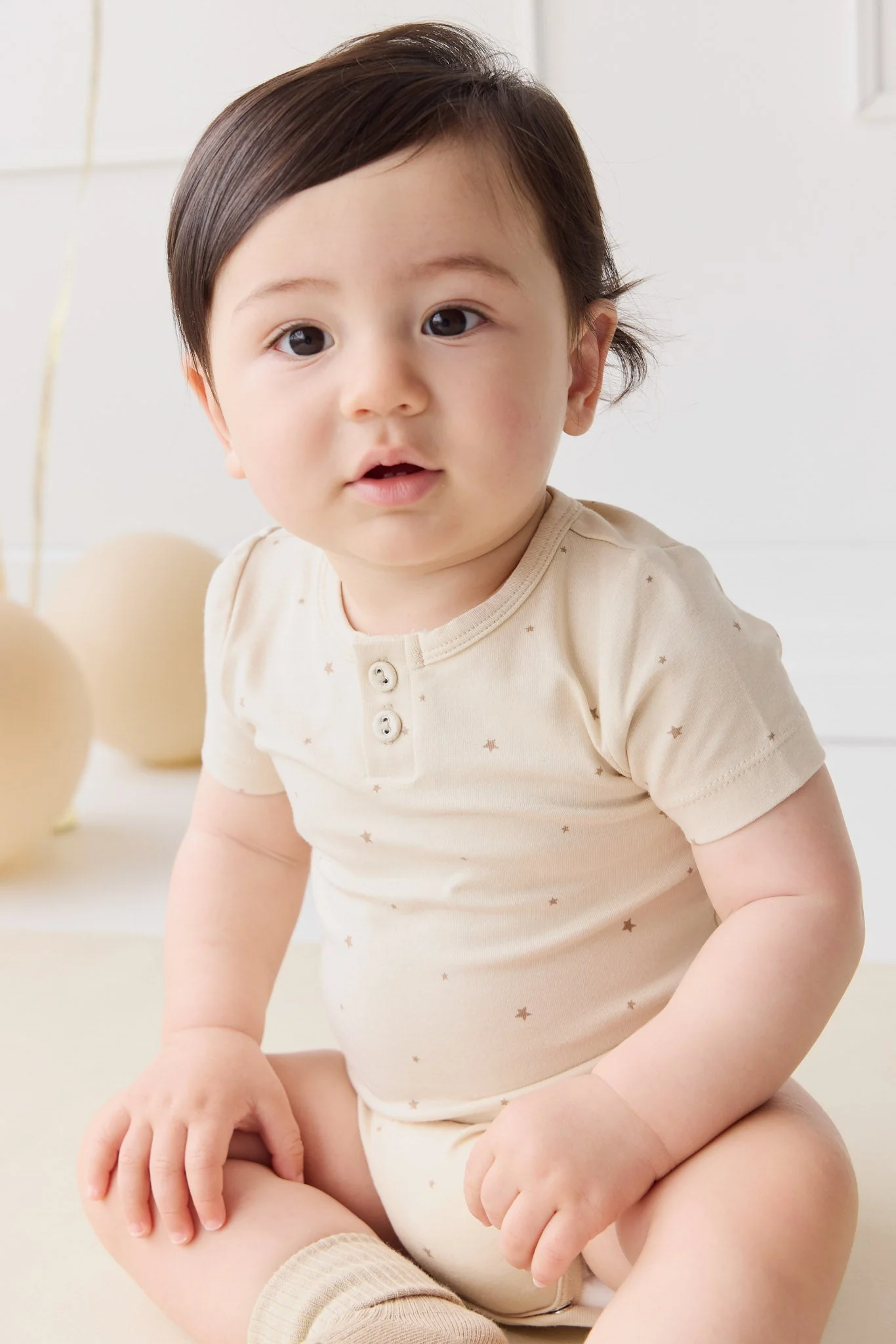 Organic Cotton Modal Darcy Tee Bodysuit - Milky Way Buff - Image 4