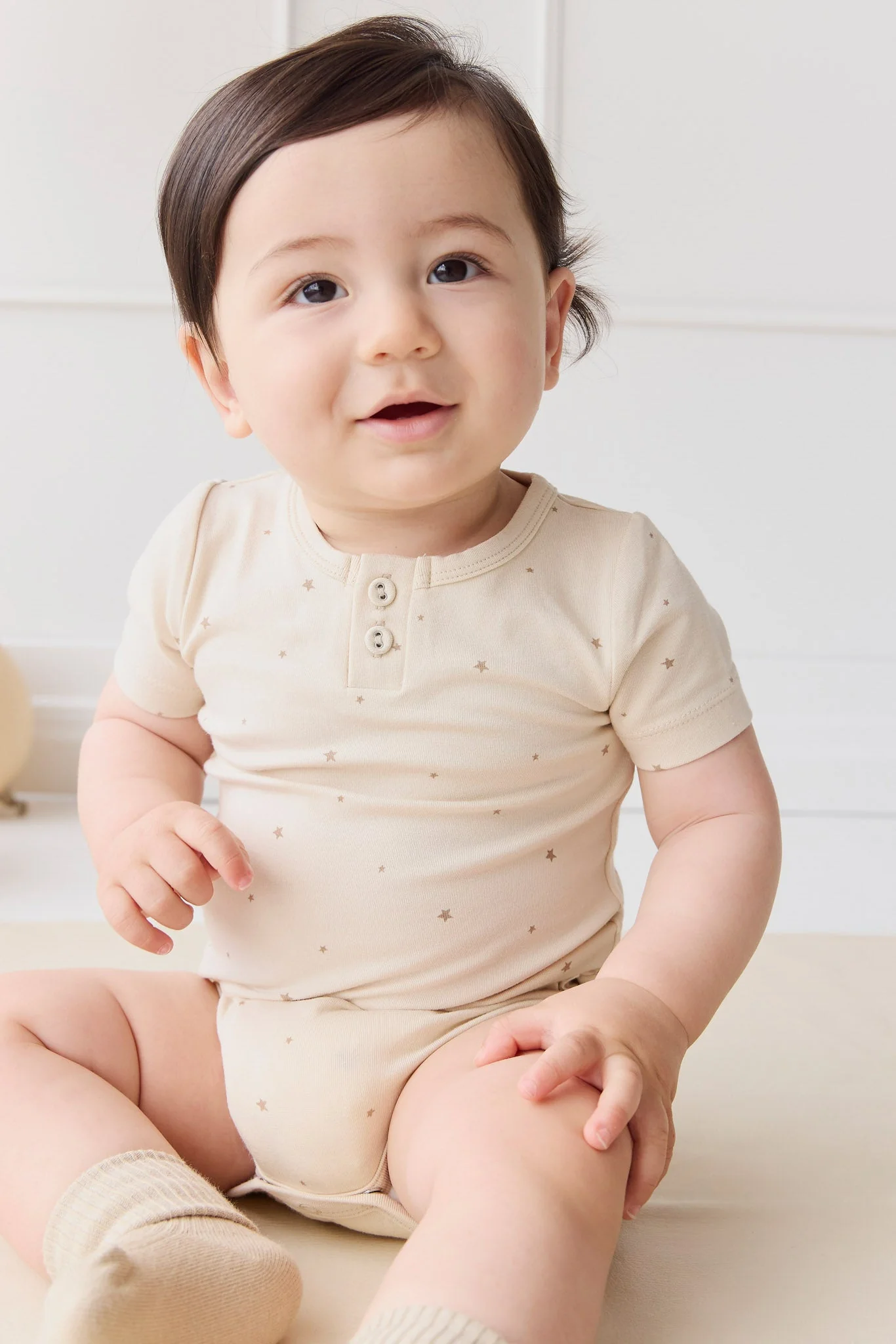Organic Cotton Modal Darcy Tee Bodysuit - Milky Way Buff - Image 5