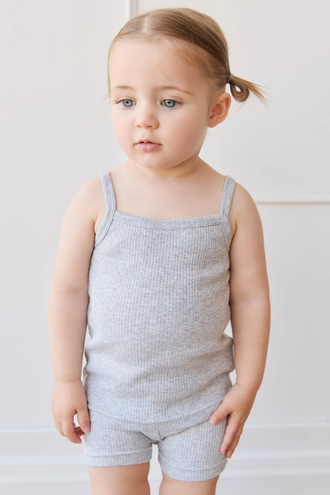 Organic Cotton Modal Elisa Bike Short - Light Grey Marle - Image 4