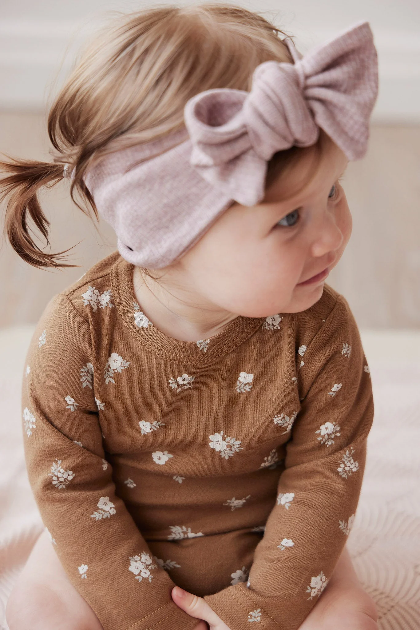 Organic Cotton Modal Headband - Mushroom Marle - Image 4