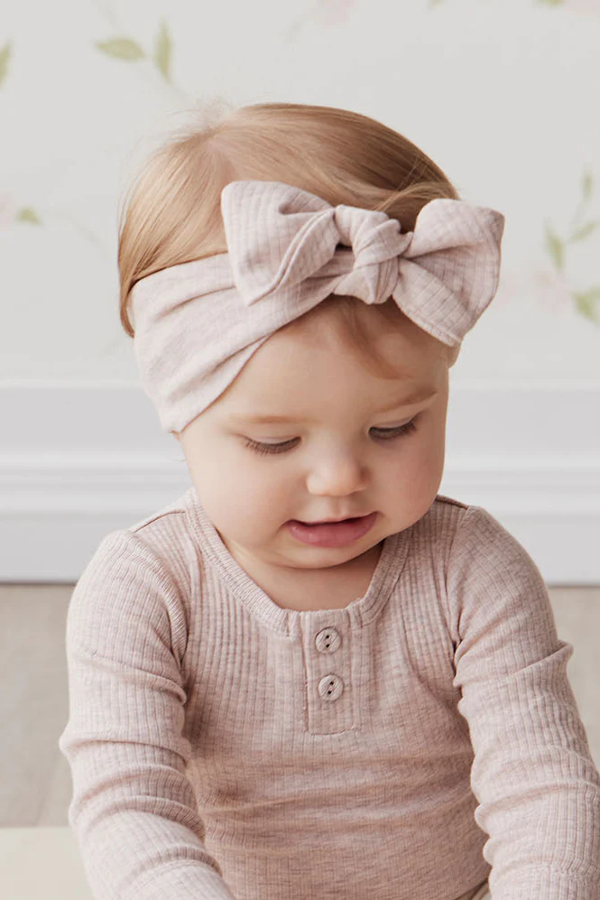 Organic Cotton Modal Headband - Powder Pink Marle - Image 2