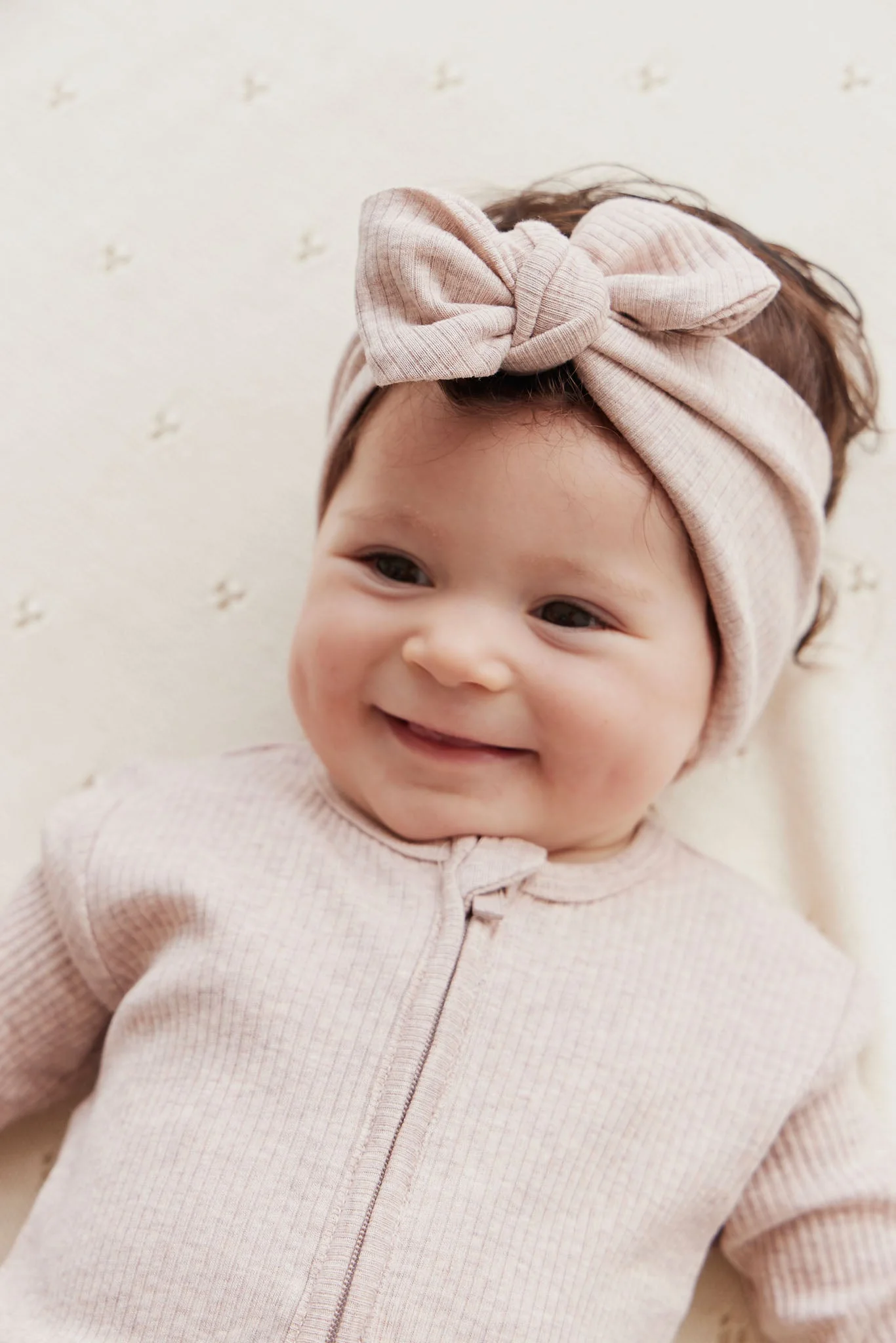 Organic Cotton Modal Headband - Powder Pink Marle - Image 3
