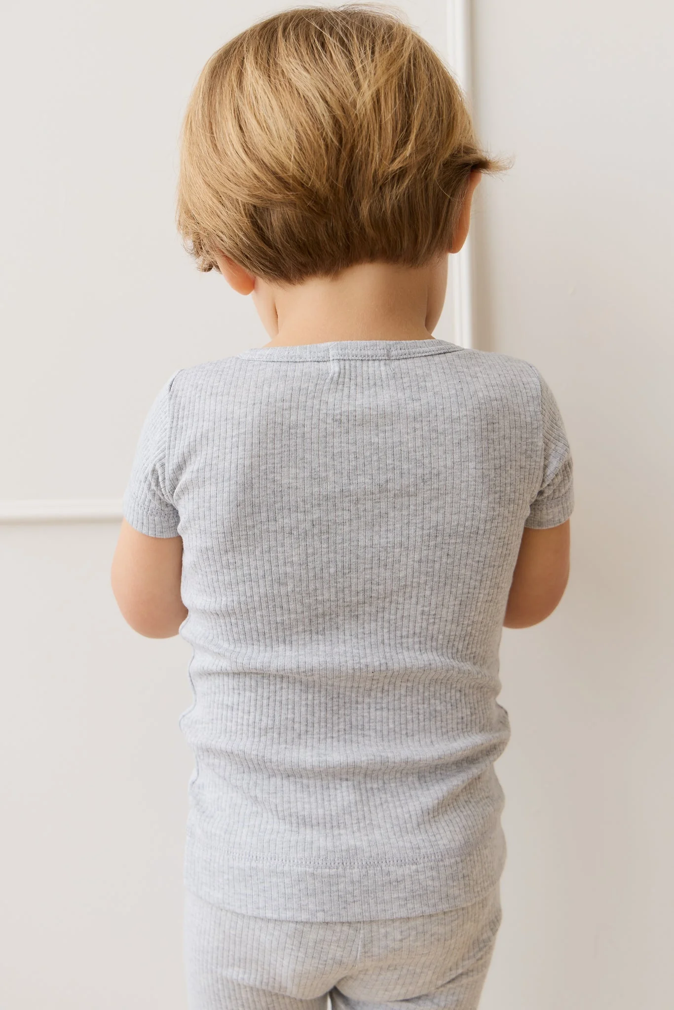 Organic Cotton Modal Henley Tee - Light Grey Marle - Image 5
