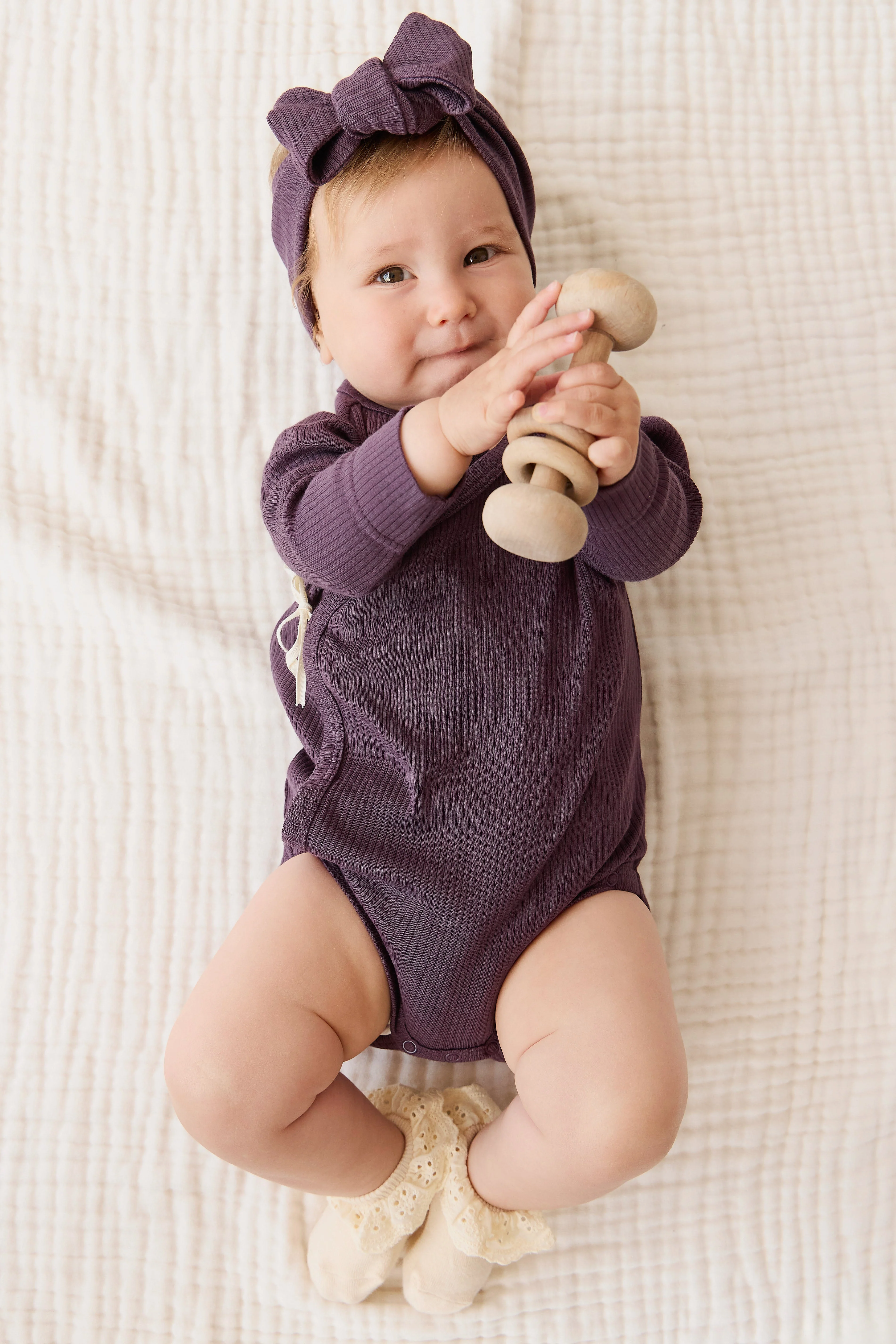 Organic Cotton Modal Lilian Headband - Blackberry - Image 3