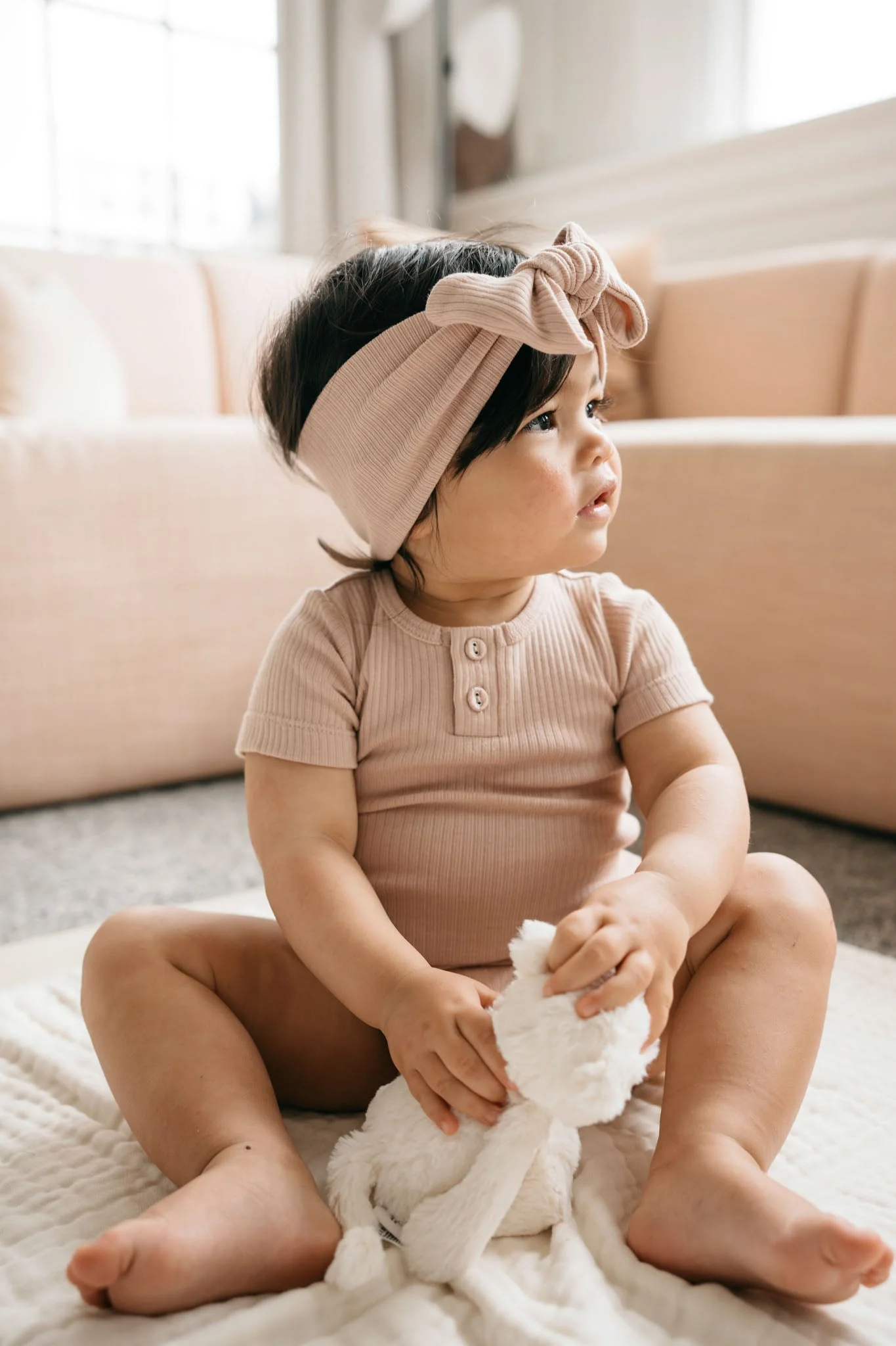 Organic Cotton Modal Lilian Headband - Dusky Rose - Image 7