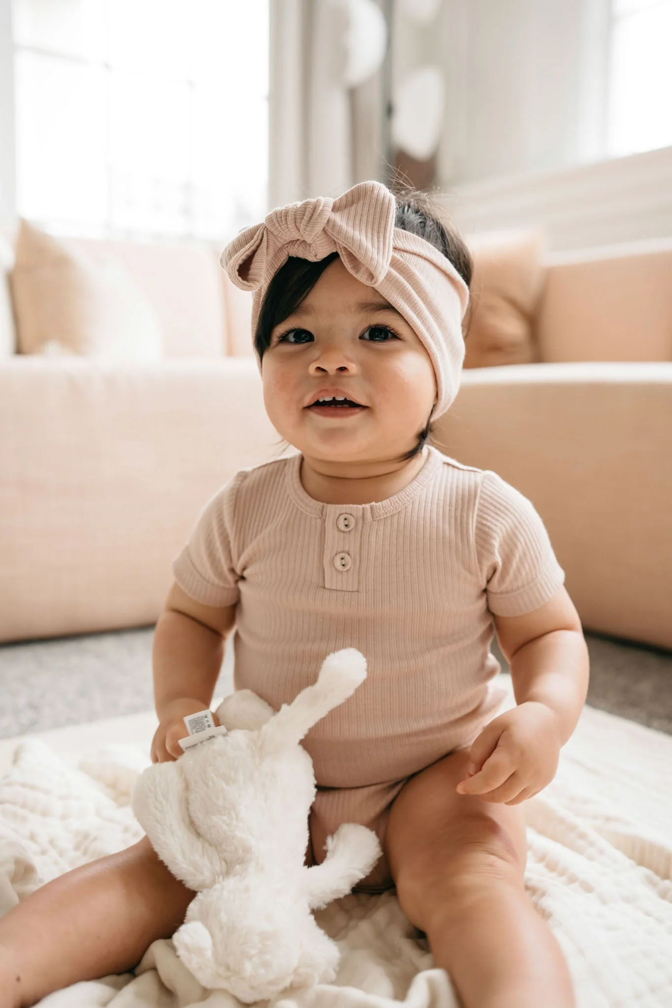 Organic Cotton Modal Lilian Headband - Dusky Rose - Image 8