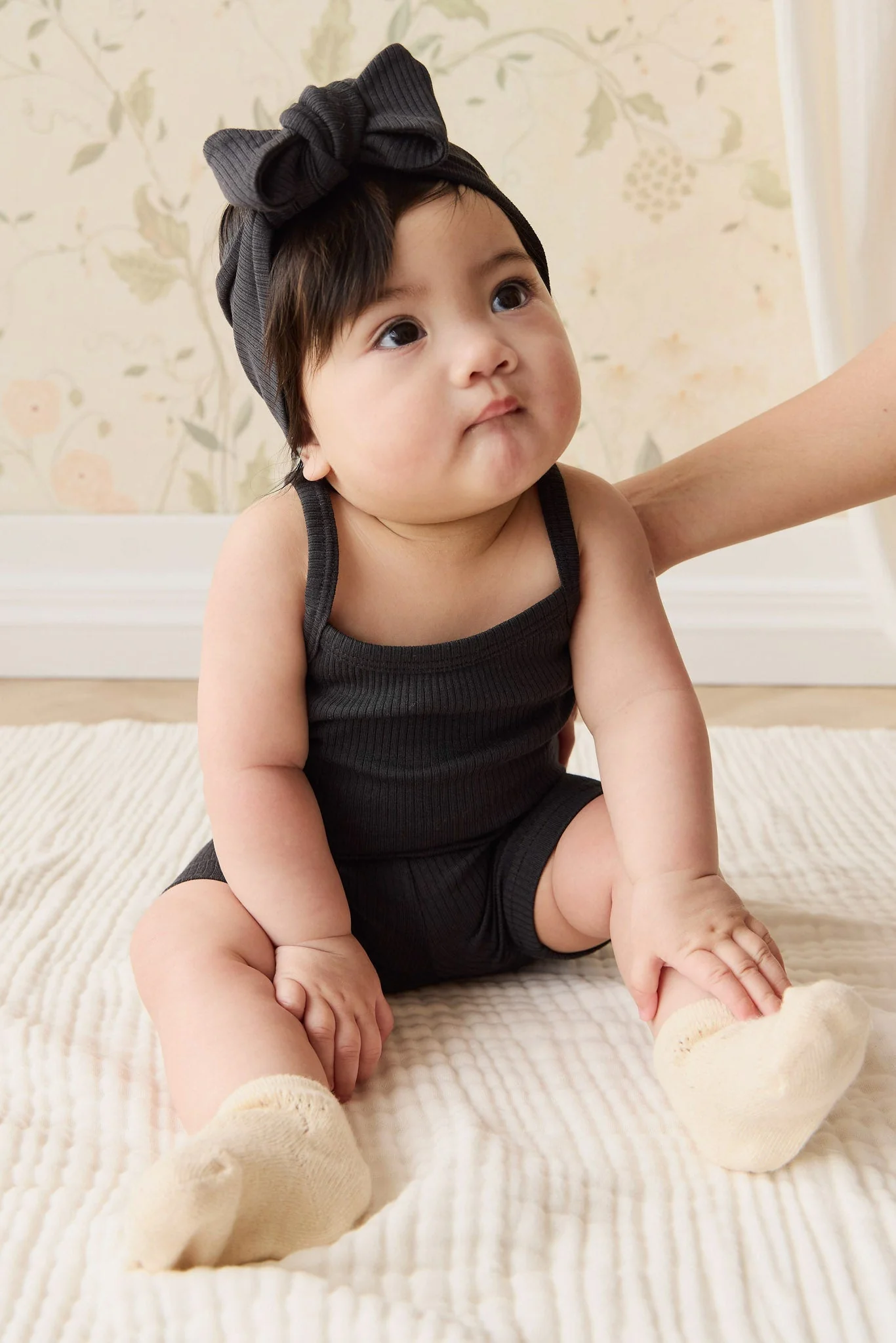 Organic Cotton Modal Lilian Headband - Ebony - Image 2