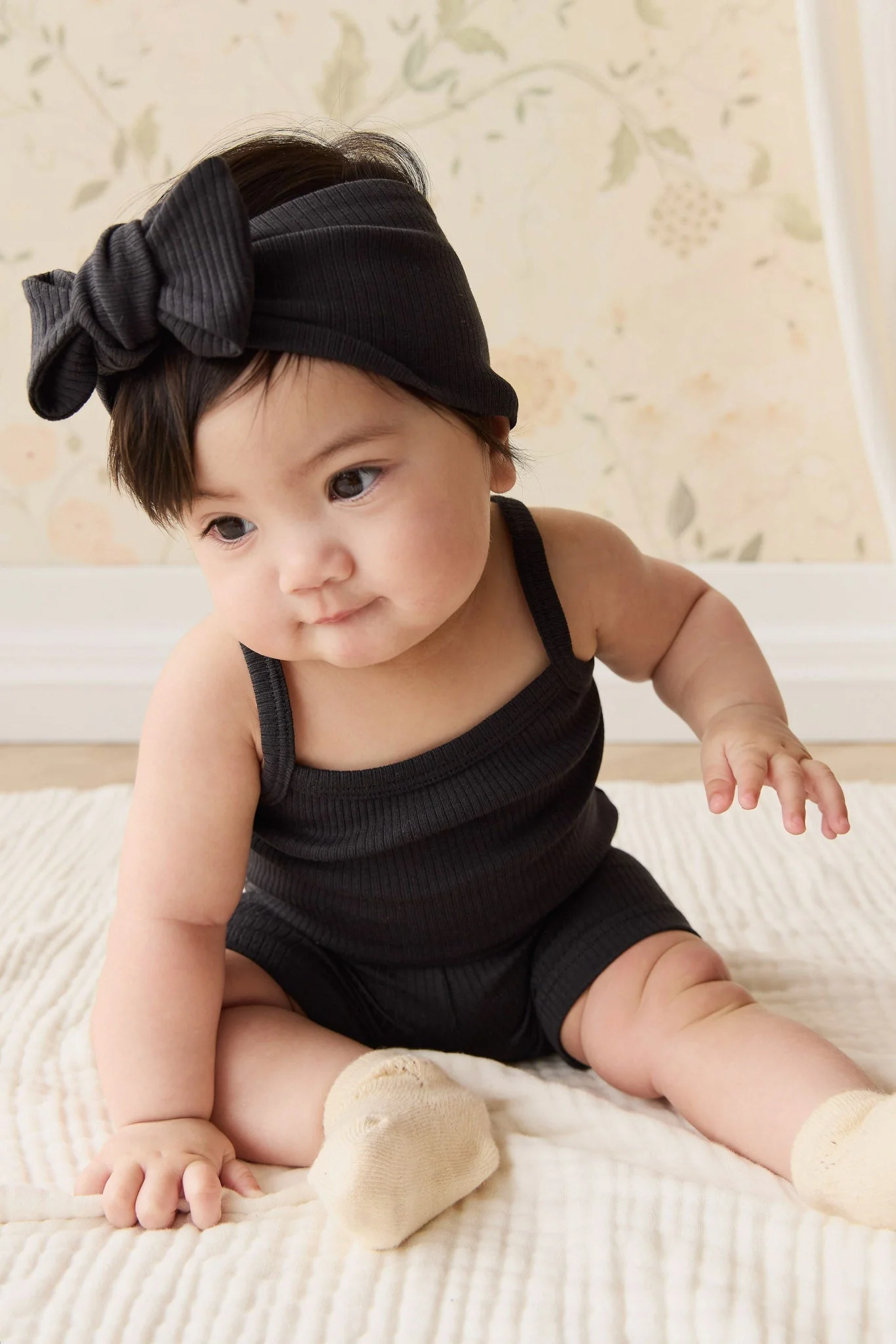 Organic Cotton Modal Lilian Headband - Ebony - Image 3