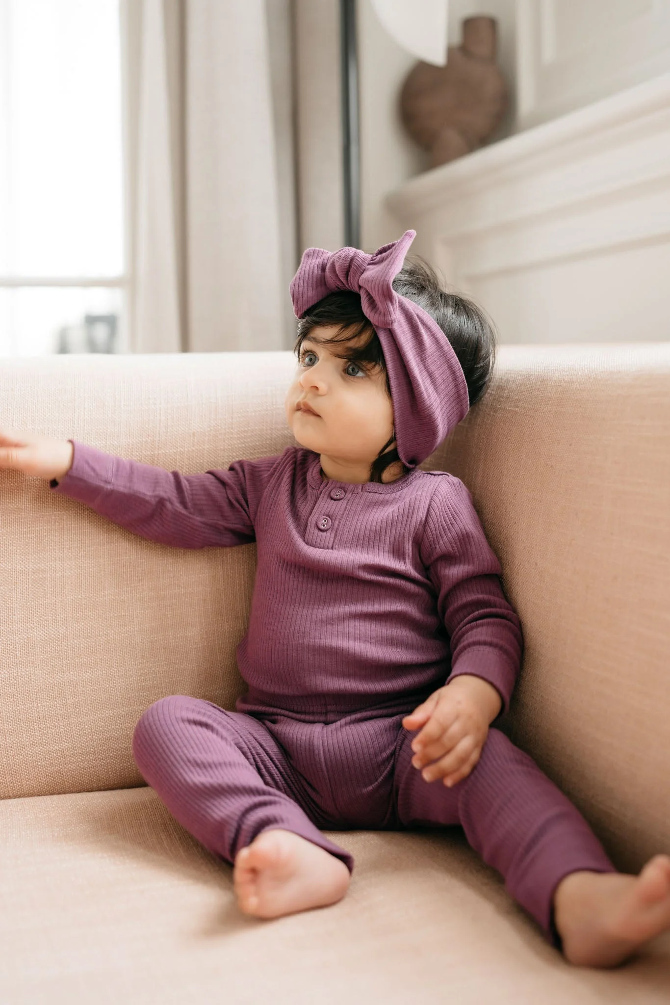 Organic Cotton Modal Lilian Headband - Elderberry - Image 6