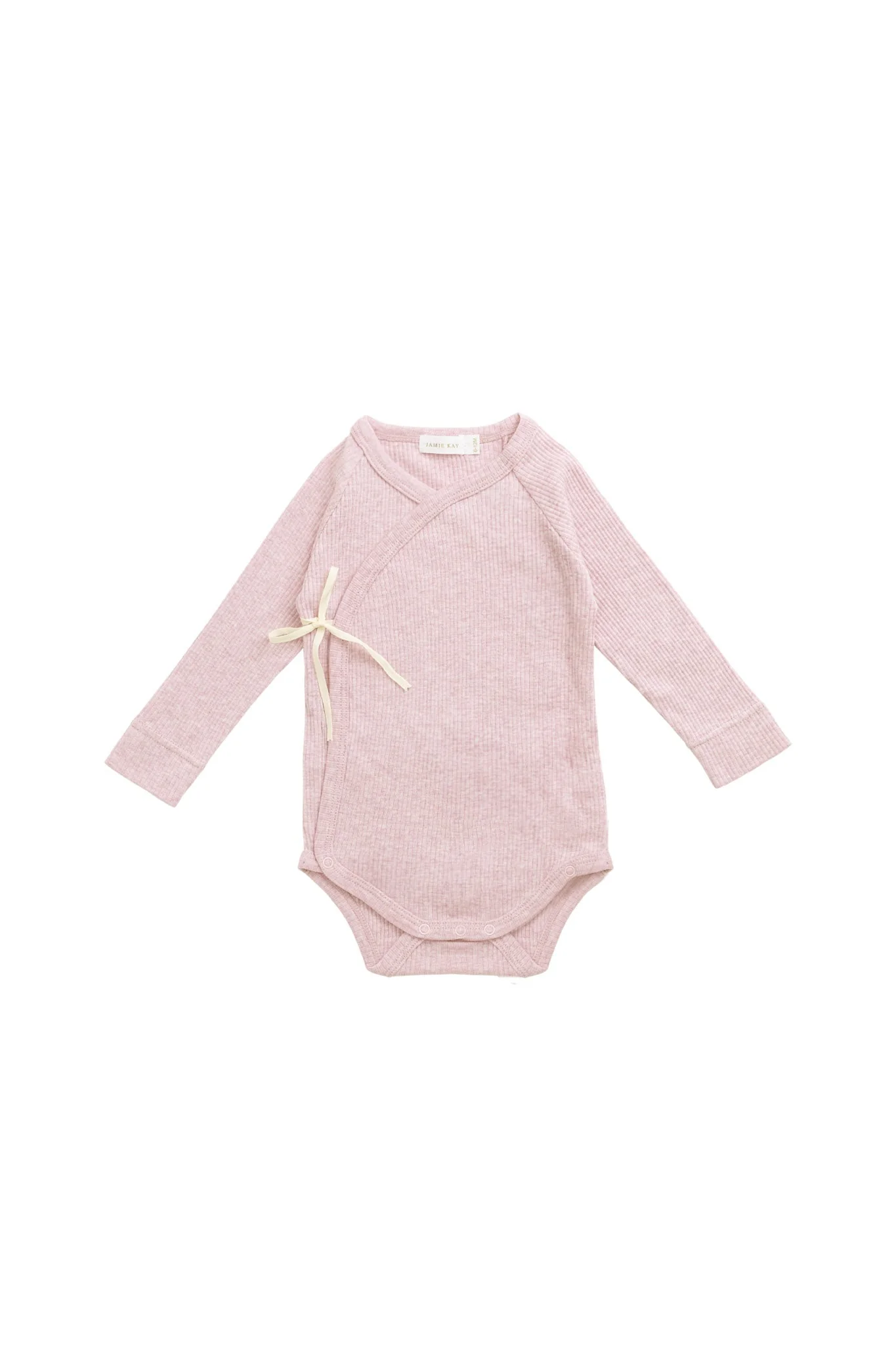 Organic Cotton Modal Marina Long Sleeve Bodysuit - Chalk Marle - Image 2