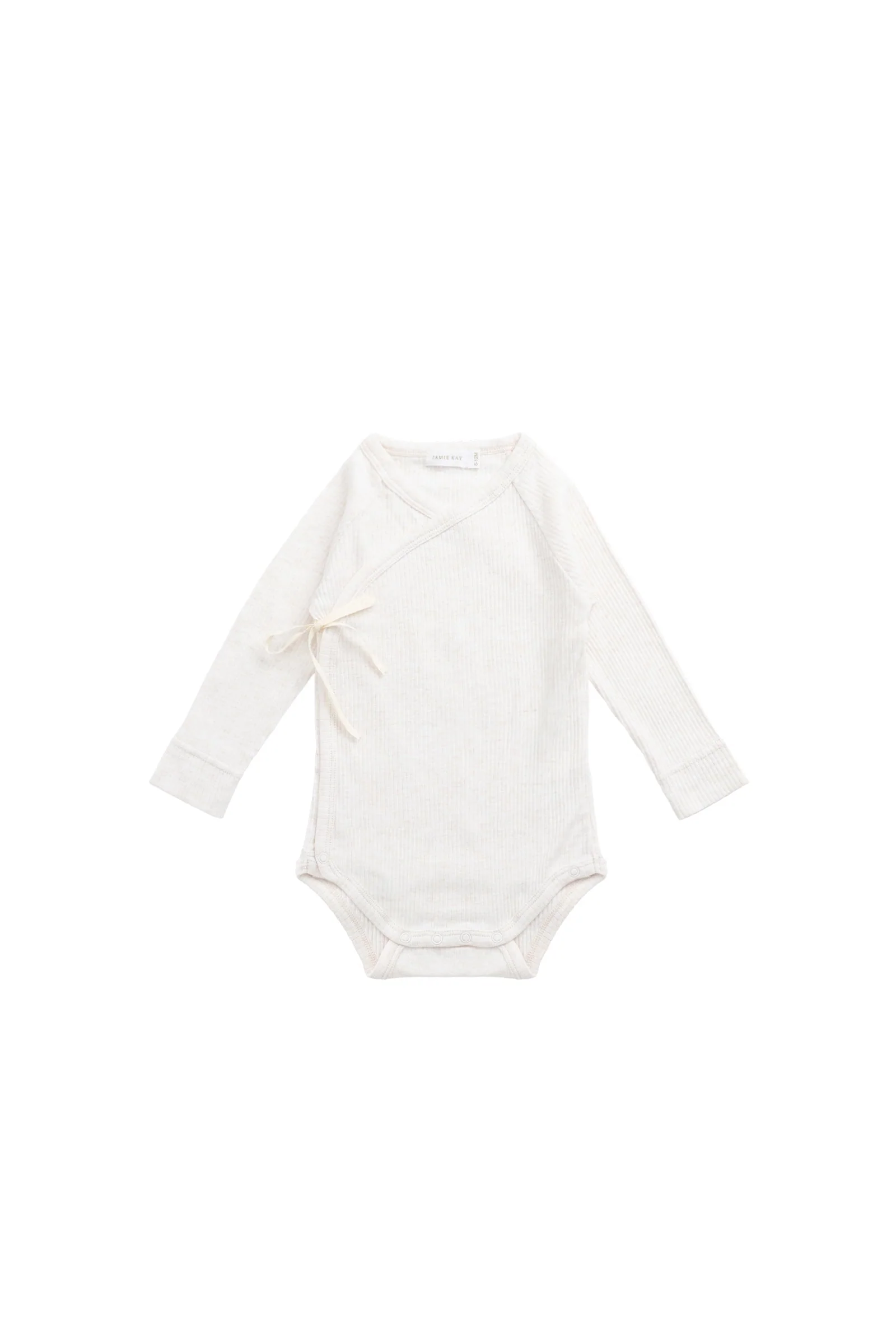 Organic Cotton Modal Marina Long Sleeve Bodysuit - Icing Marle - Image 2