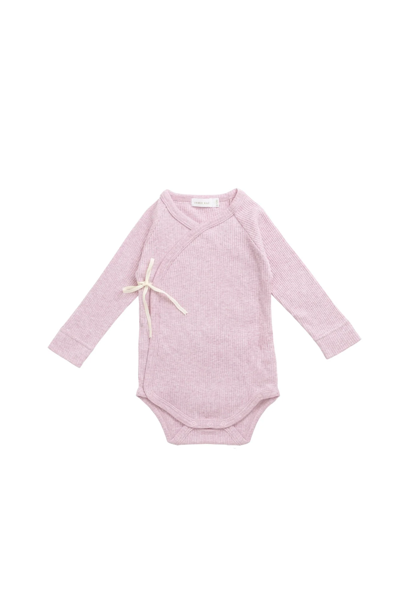 Organic Cotton Modal Marina Long Sleeve Bodysuit - Orchid Marle - Image 2