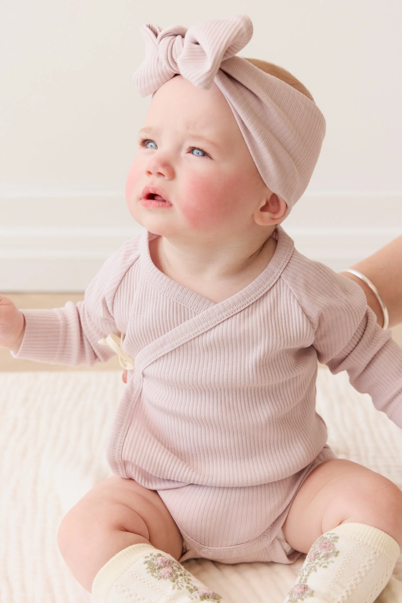 Organic Cotton Modal Marina Long Sleeve Bodysuit - Violet Tint - Image 3