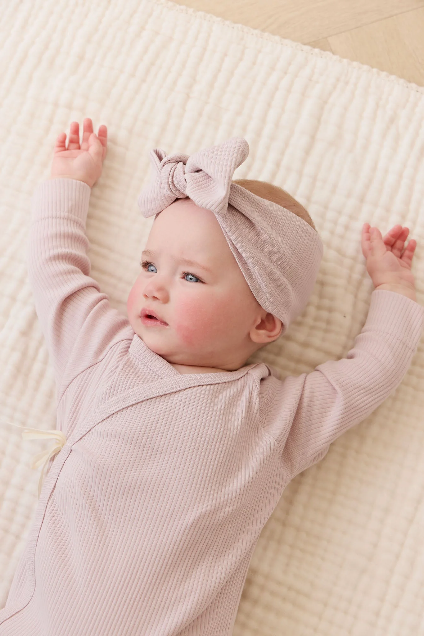 Organic Cotton Modal Marina Long Sleeve Bodysuit - Violet Tint - Image 4