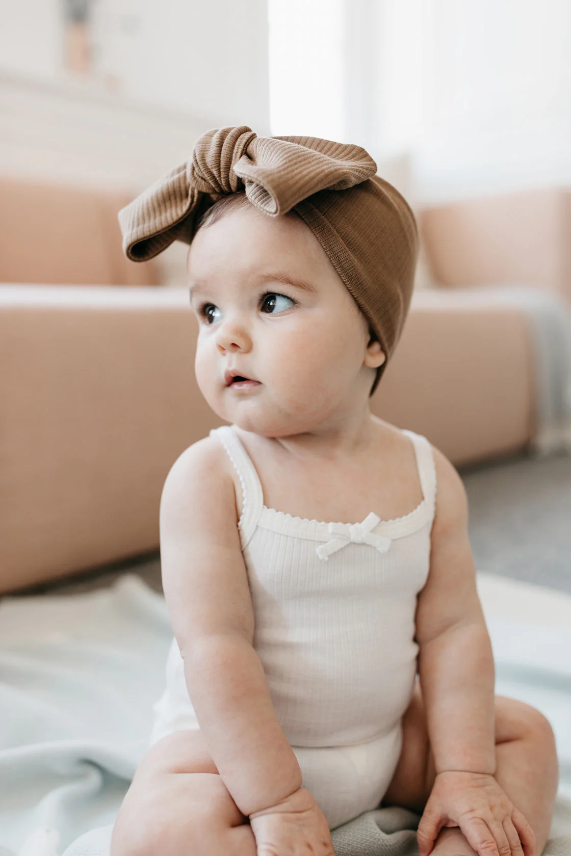 Organic Cotton Modal Singlet Bodysuit  - Milk - Image 9