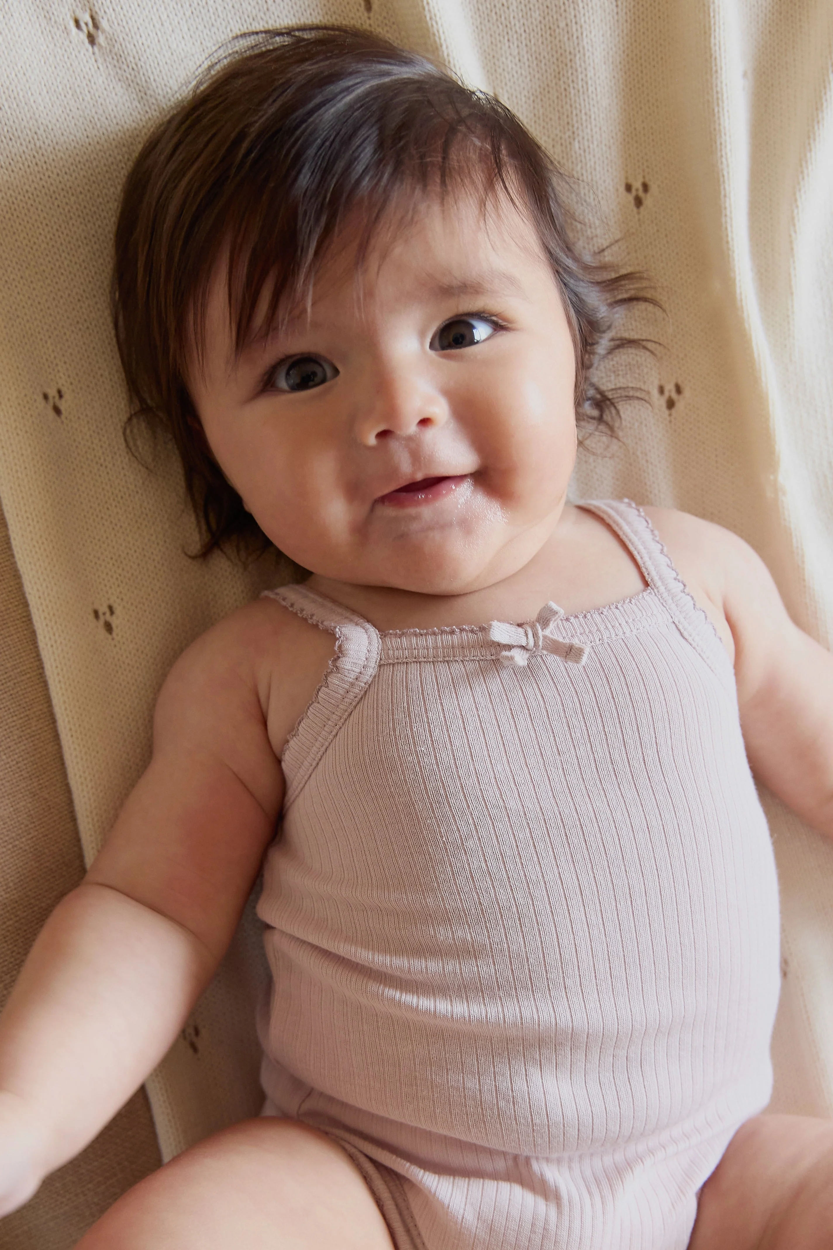 Organic Cotton Modal Singlet Bodysuit - Violet Tint - Image 3