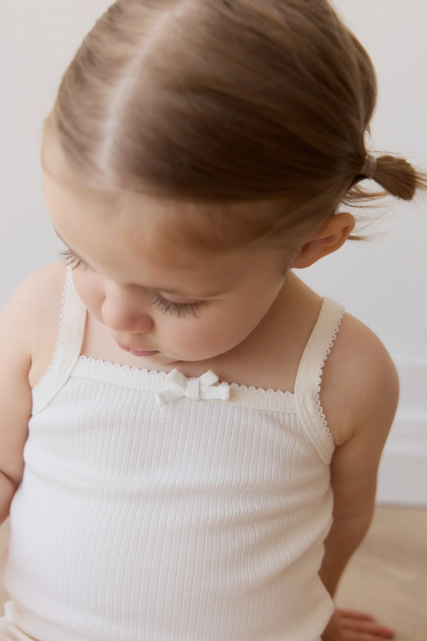 Organic Cotton Modal Singlet - Milk - Image 3