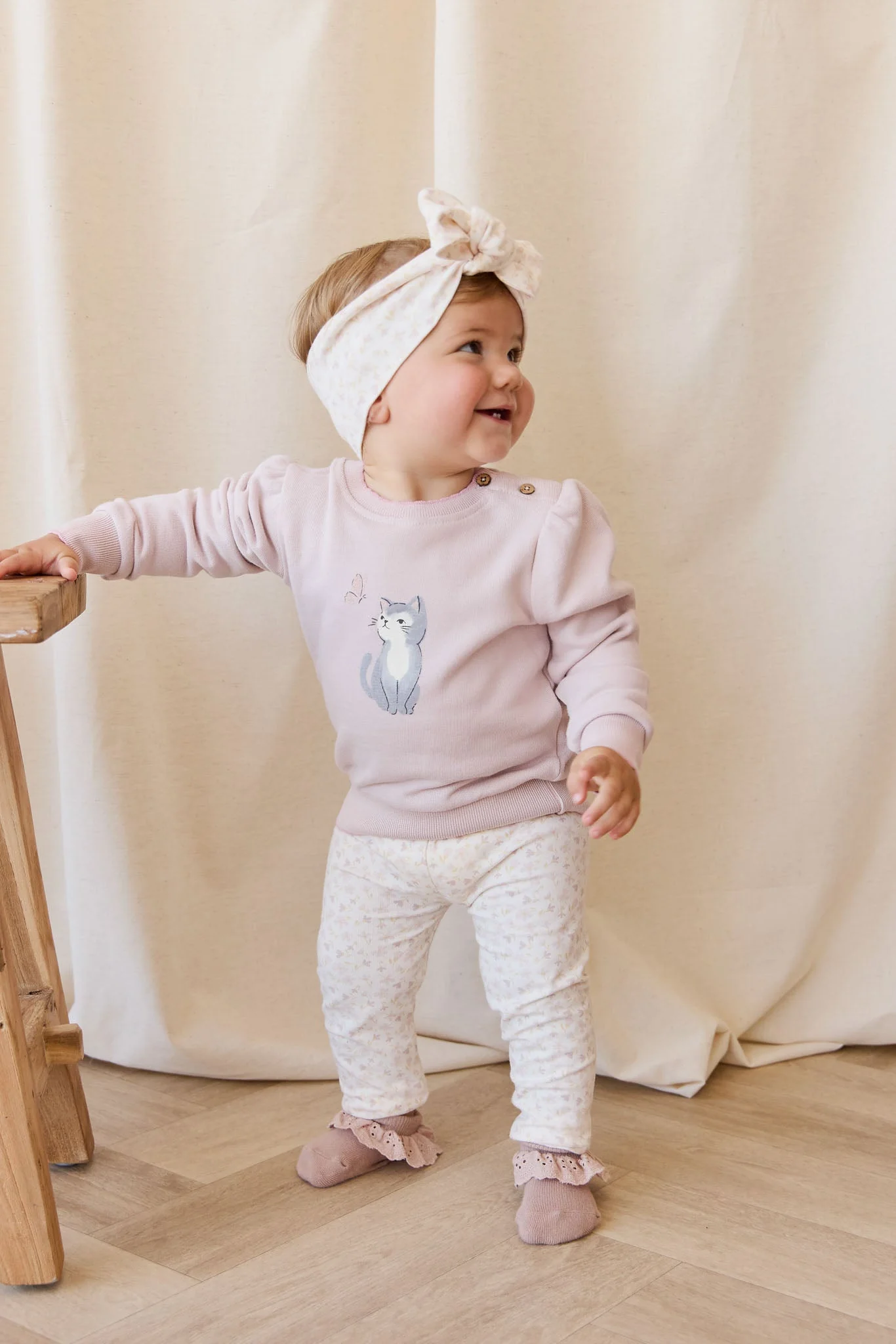 Organic Cotton Monroe Sweatshirt - Little Moon Soft Misty Rose - Image 6