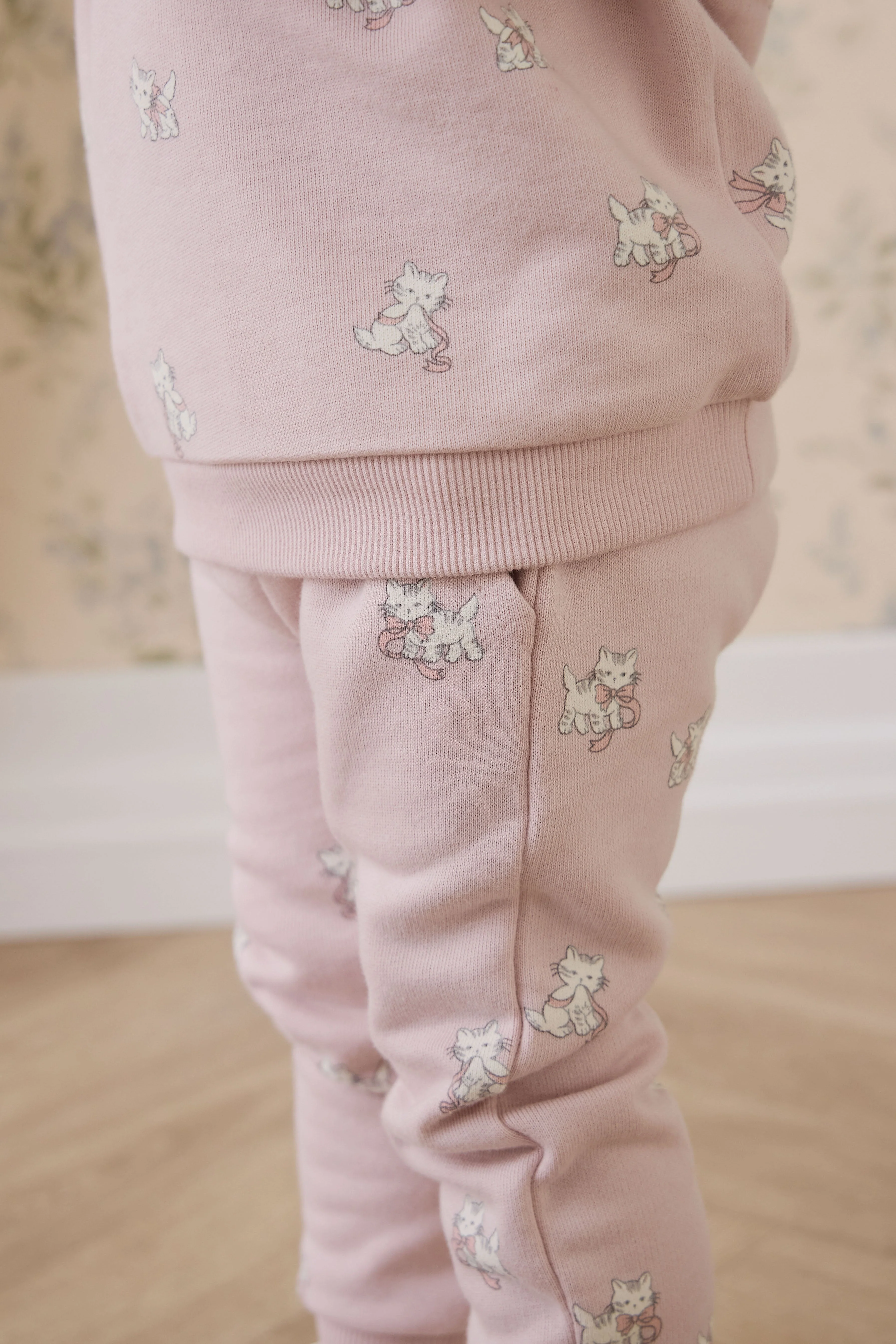 Organic Cotton Morgan Track Pant-Bow Kitties Mauve - Image 3