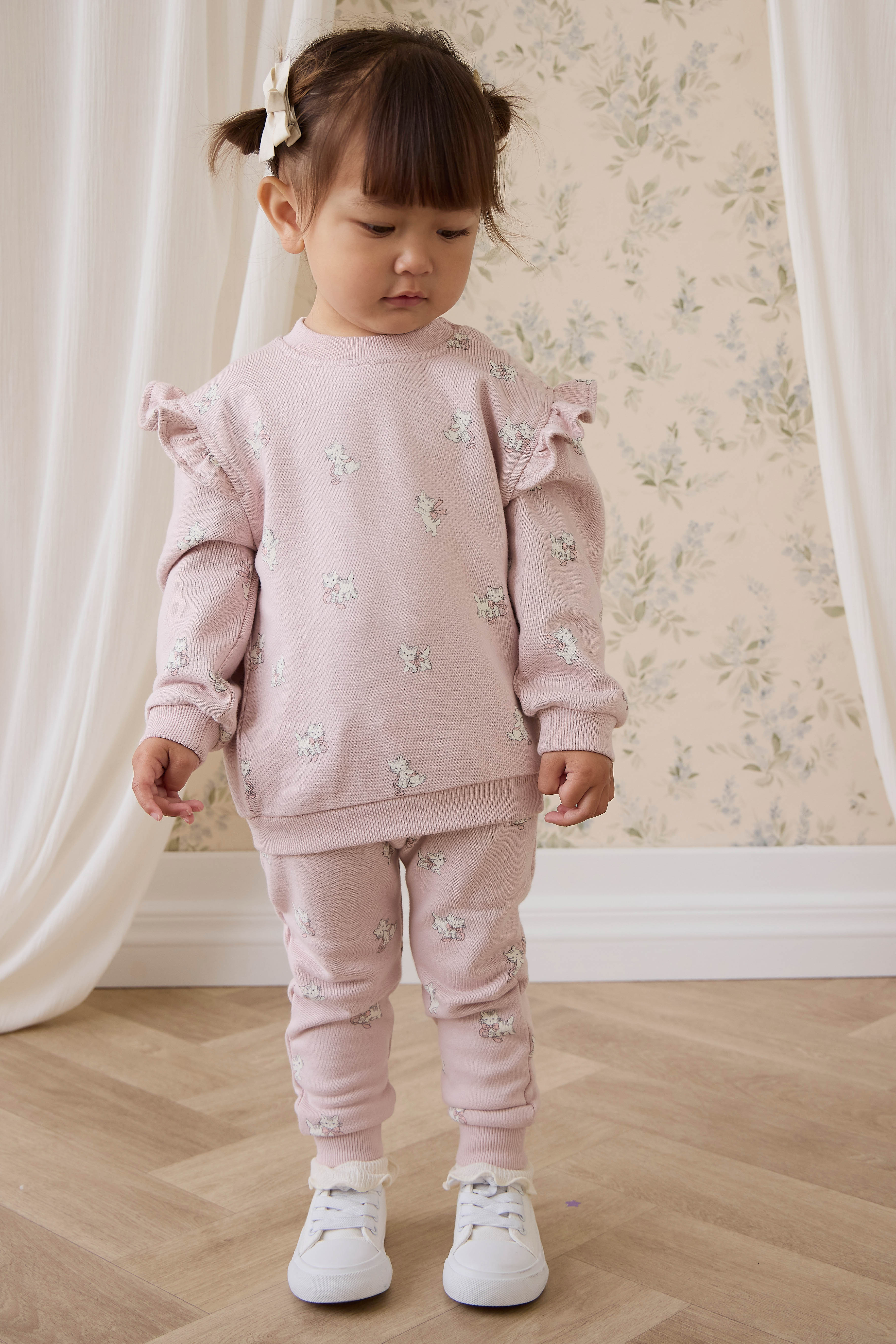 Organic Cotton Morgan Track Pant-Bow Kitties Mauve - Image 4
