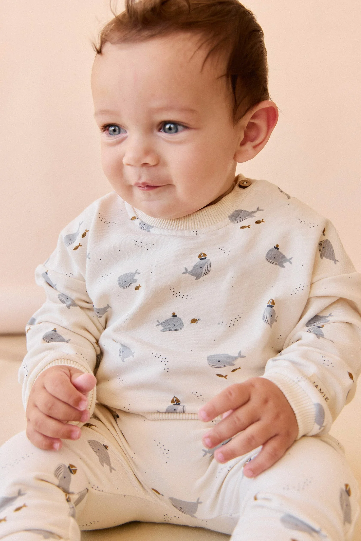 Organic Cotton Morgan Track Pant - Cloud Whales - Image 2