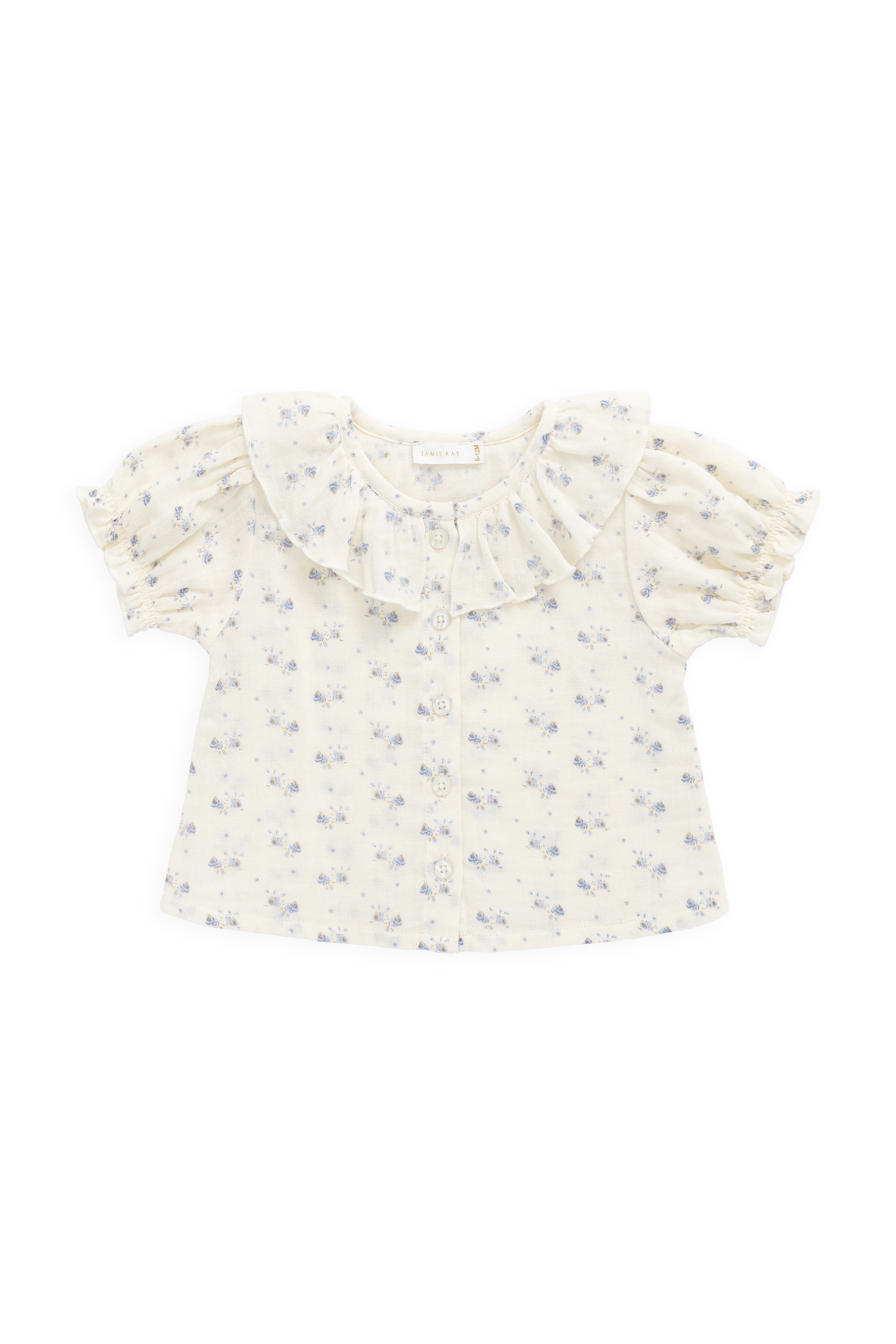 Organic Cotton Muslin Alora Top-Molly Blue - Image 2