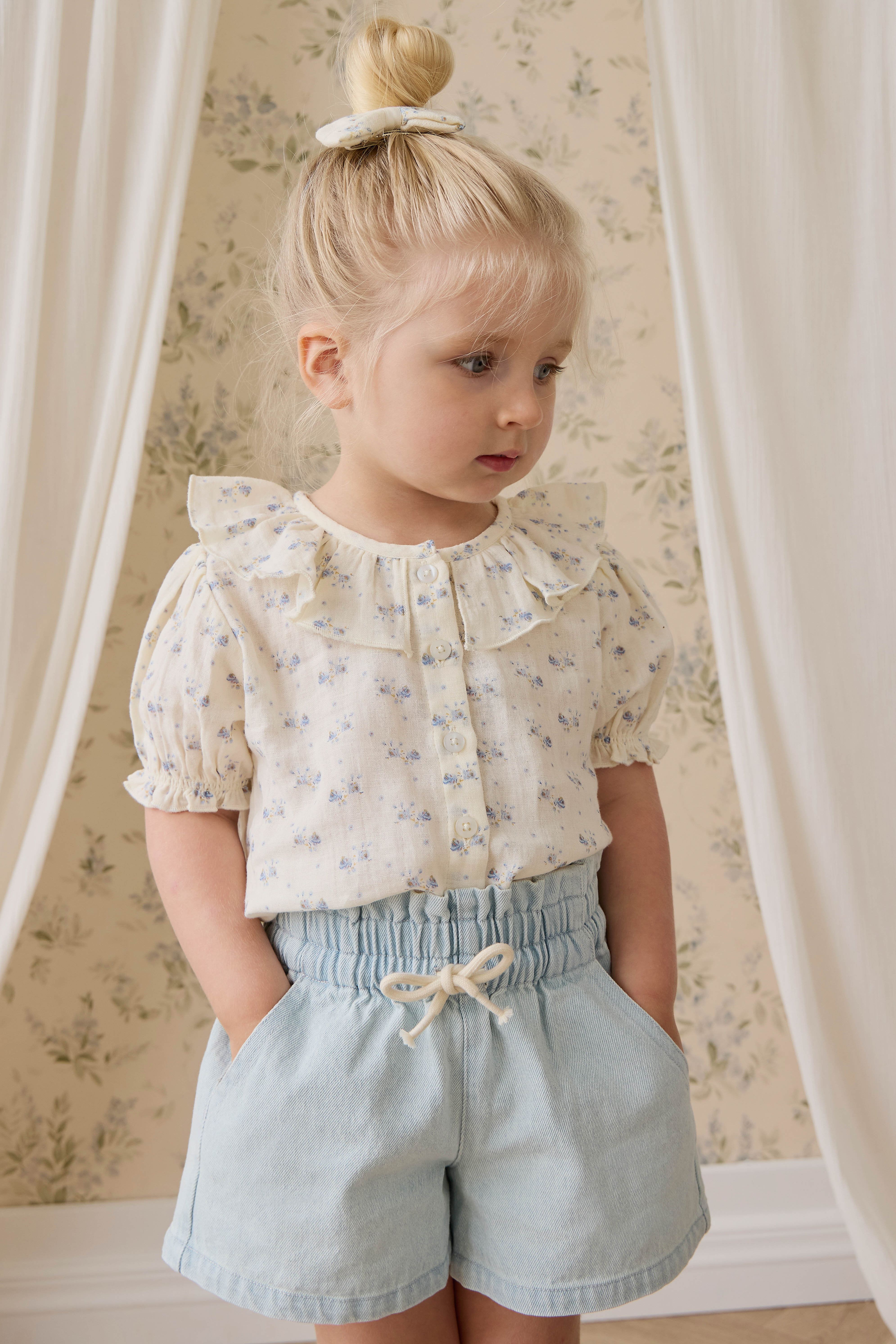 Organic Cotton Muslin Alora Top-Molly Blue - Image 3