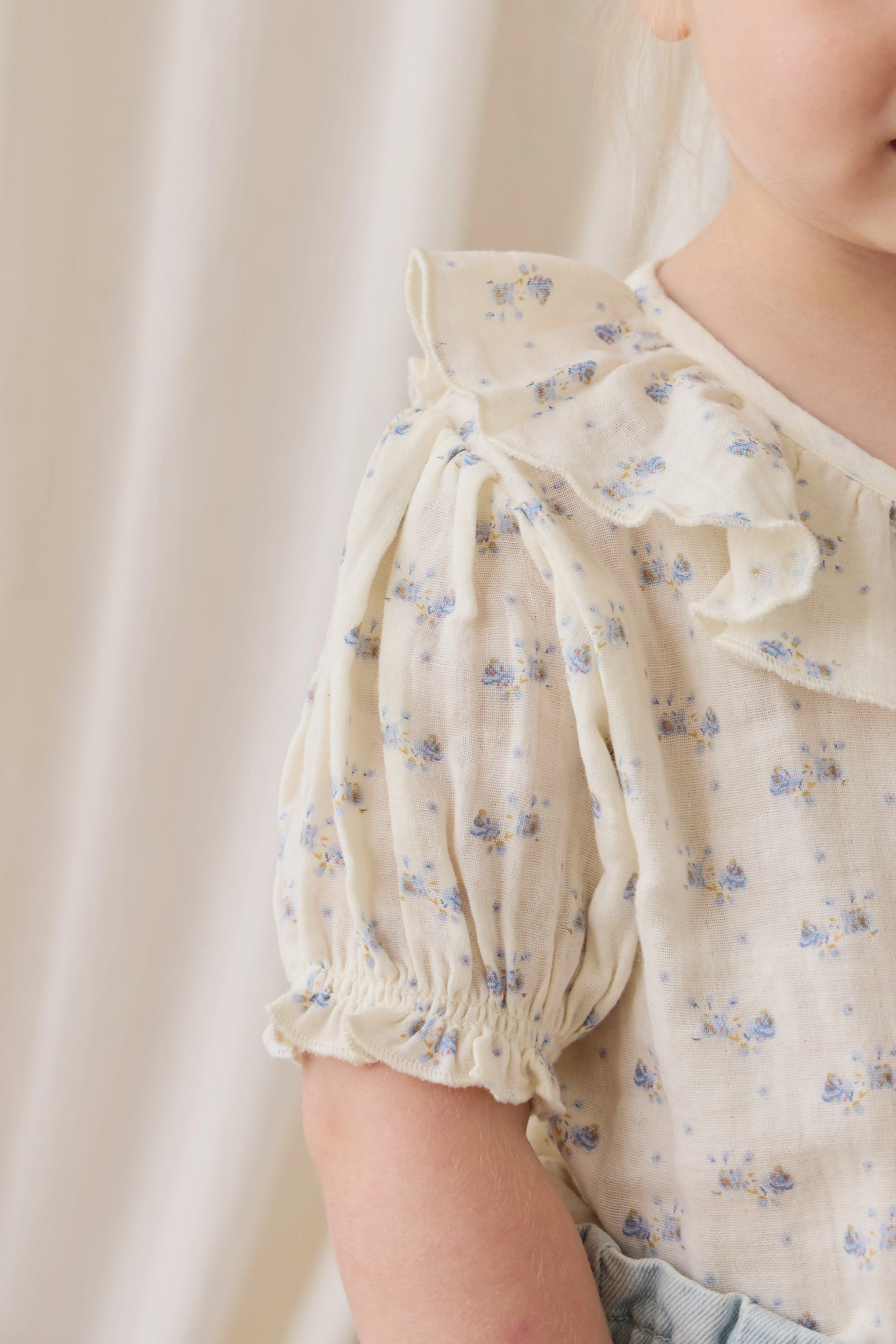 Organic Cotton Muslin Alora Top-Molly Blue - Image 4