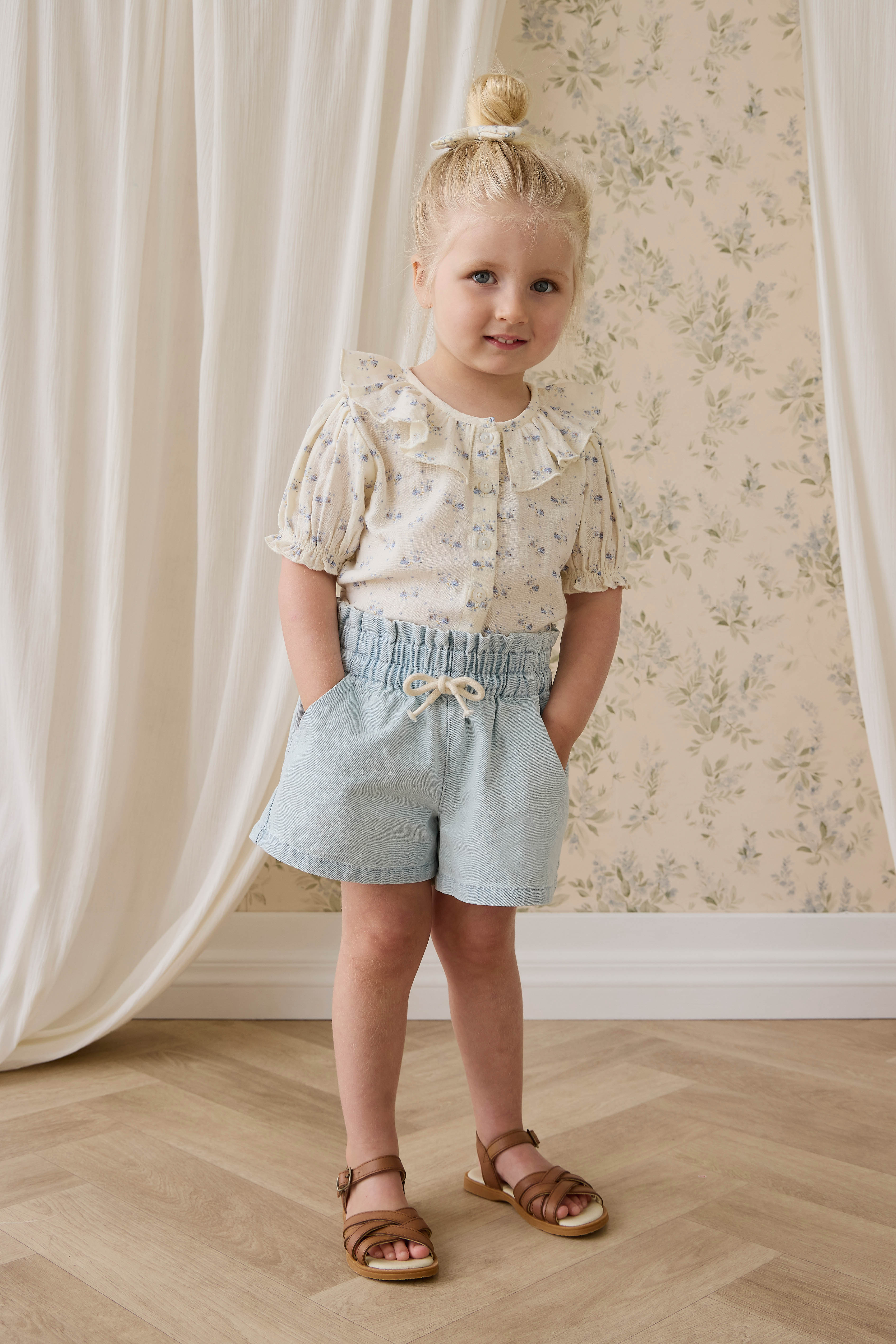 Organic Cotton Muslin Alora Top-Molly Blue - Image 6