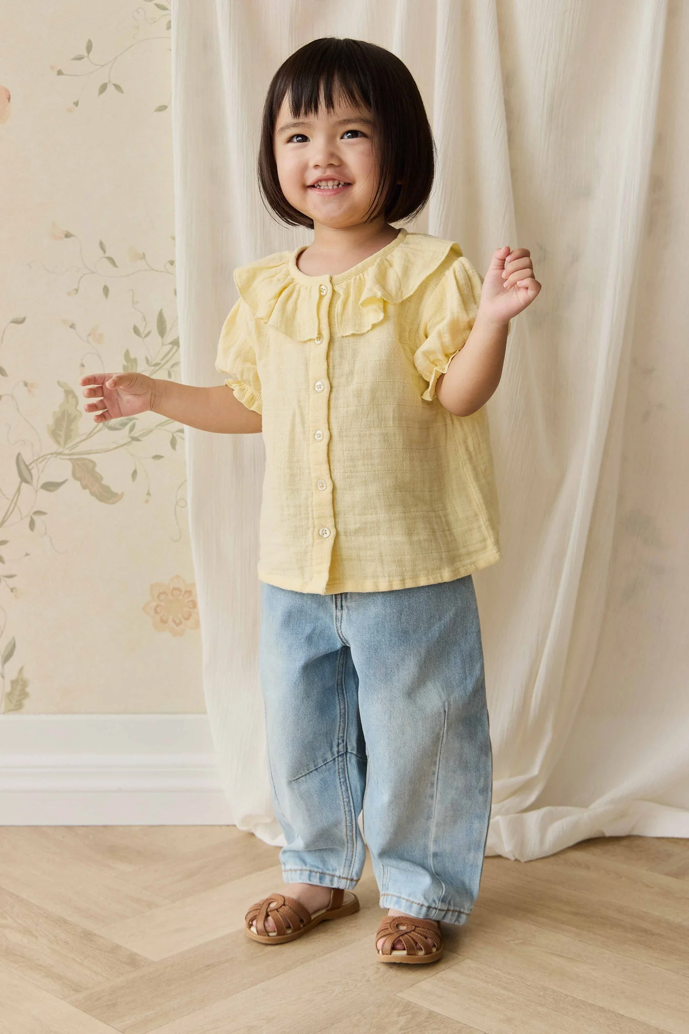 Organic Cotton Muslin Alora Top - Sunshine - Image 3