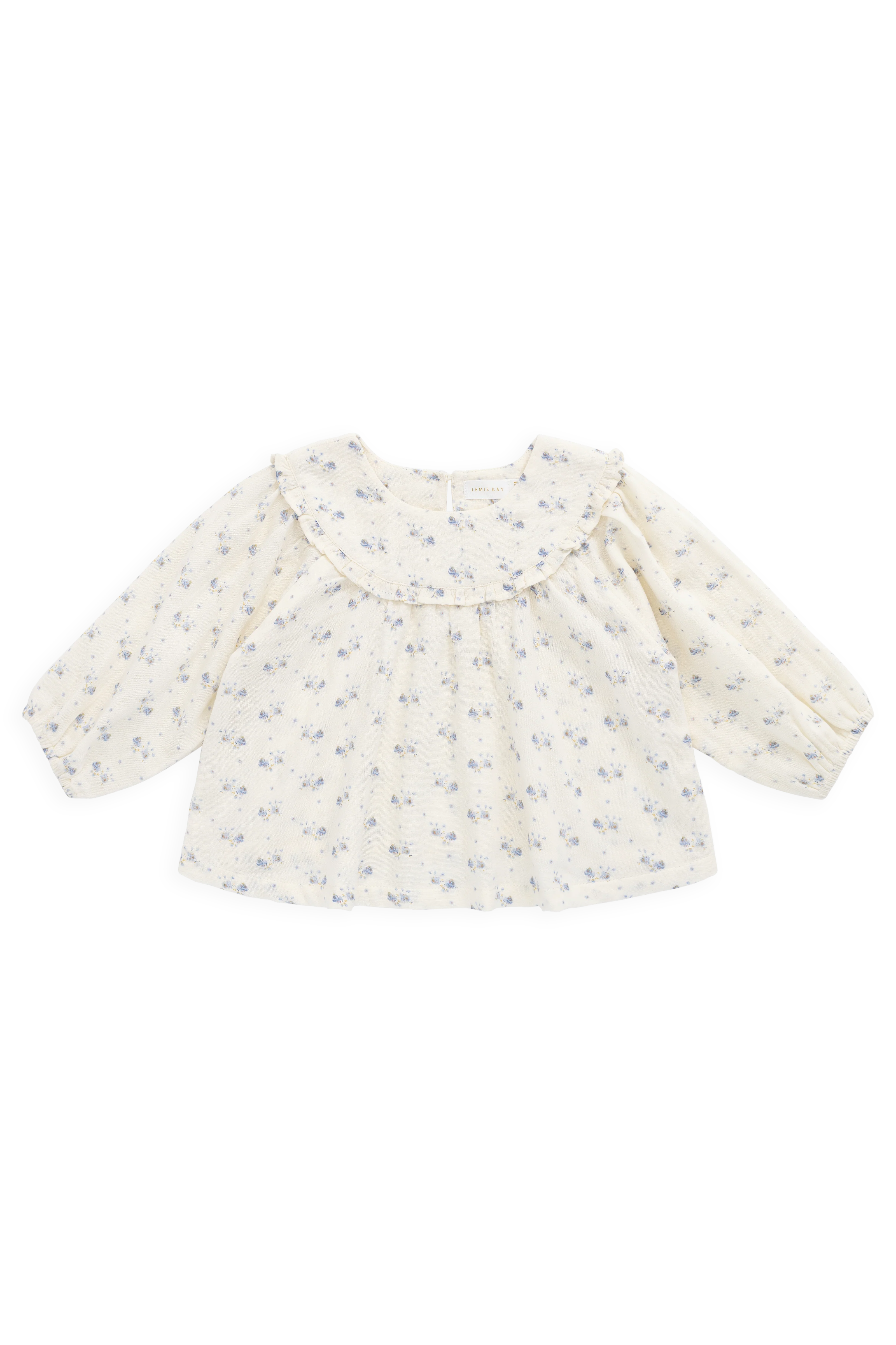Organic Cotton Muslin Amira Blouse-Molly Blue - Image 2