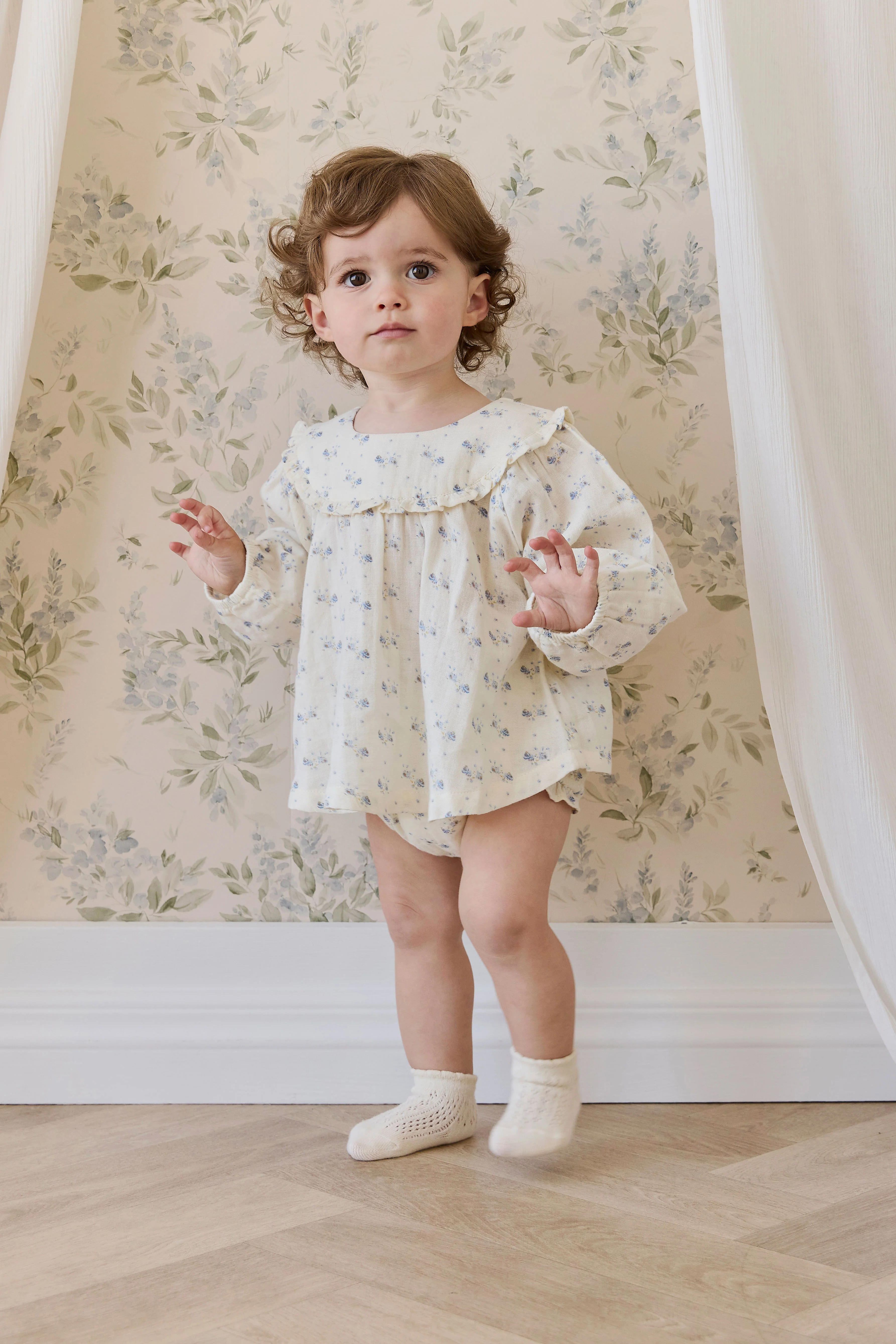 Organic Cotton Muslin Amira Blouse-Molly Blue - Image 6