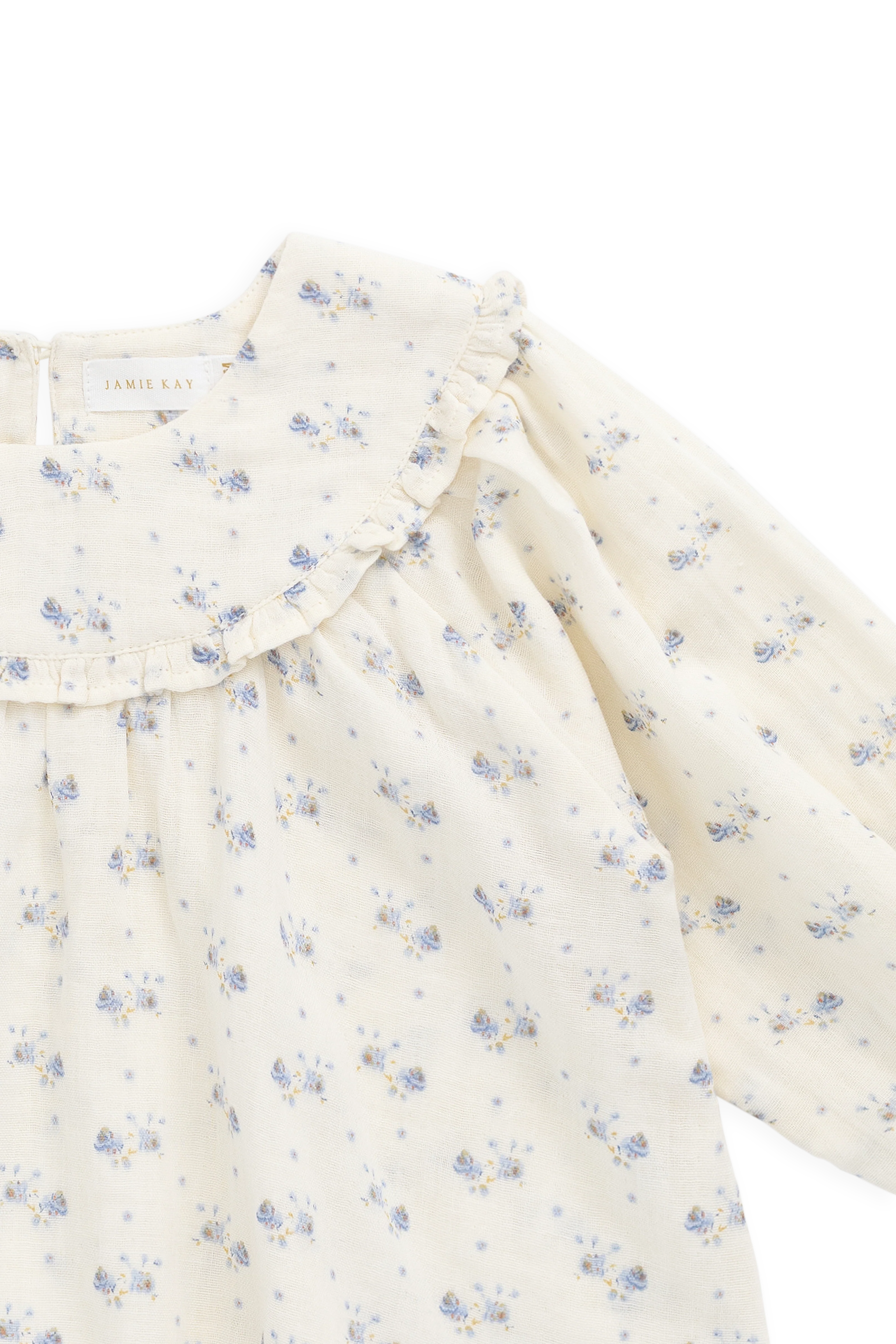 Organic Cotton Muslin Amira Blouse-Molly Blue - Image 7