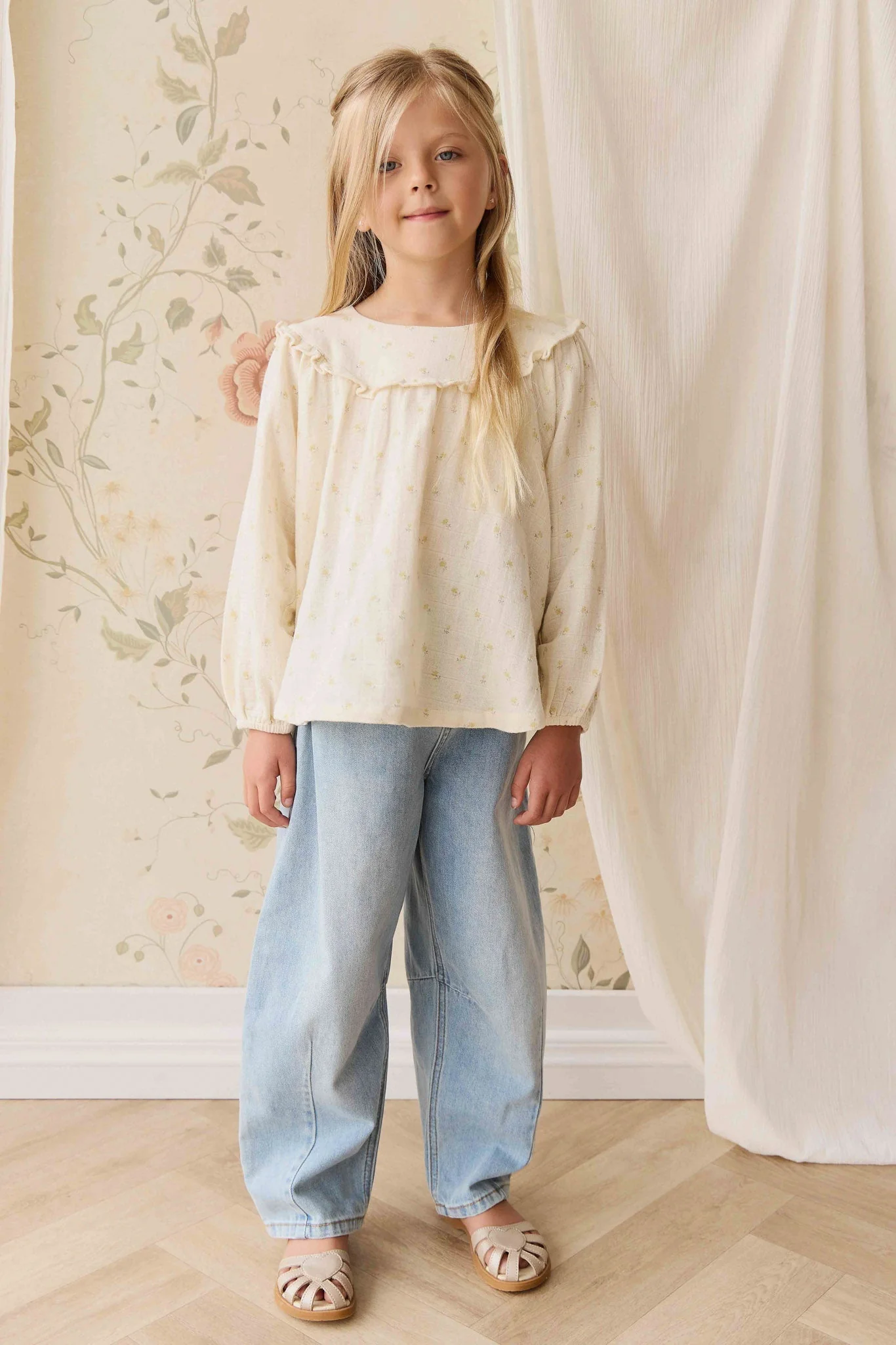Organic Cotton Muslin Amira Blouse - Vintage Ditsy - Image 4