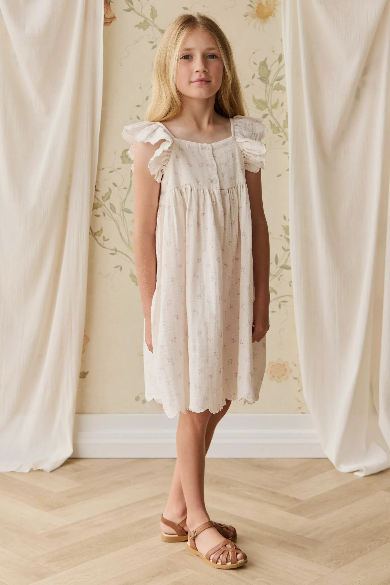 Organic Cotton Muslin Annalise Dress - Pauline Pink - Image 3
