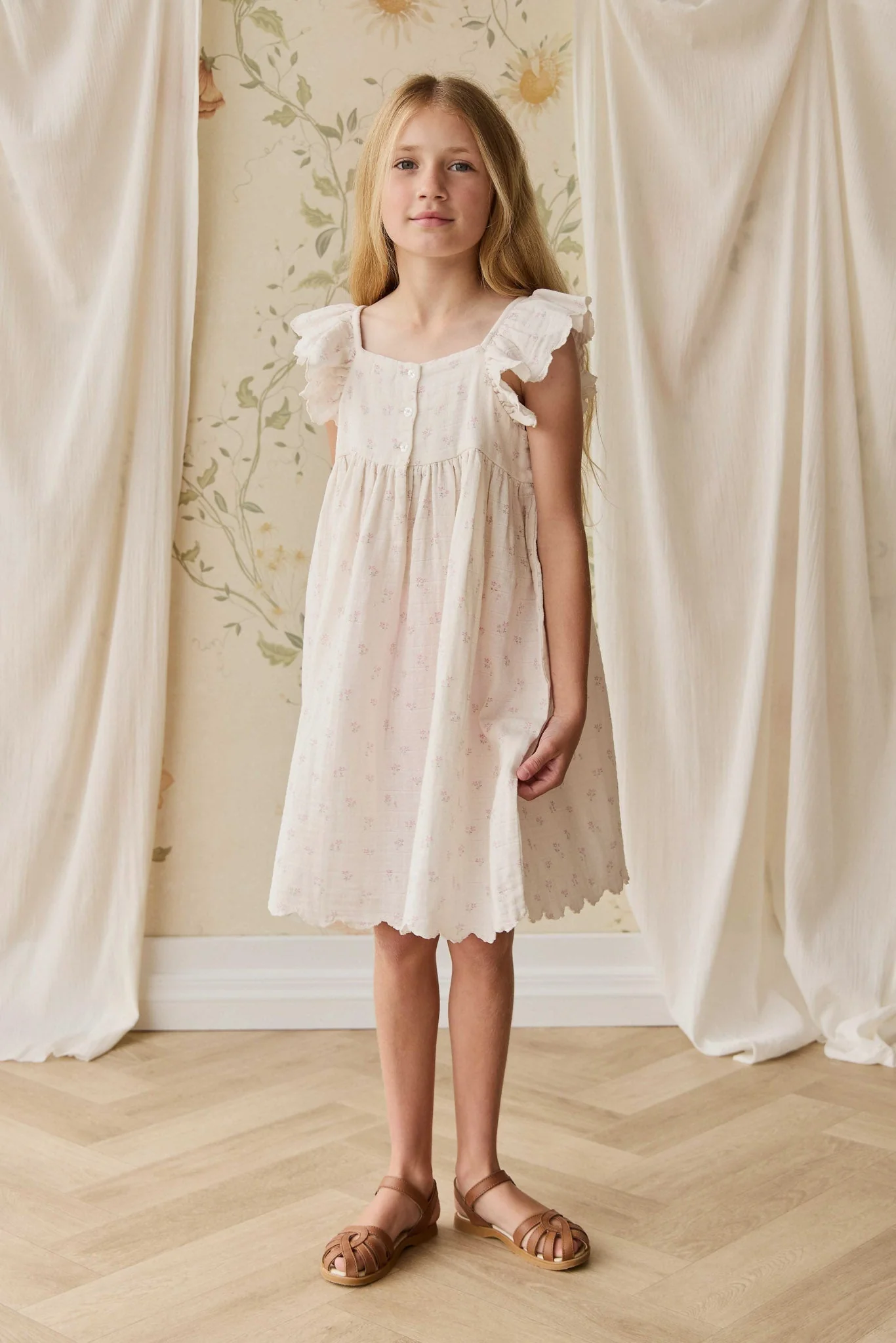 Organic Cotton Muslin Annalise Dress - Pauline Pink - Image 5